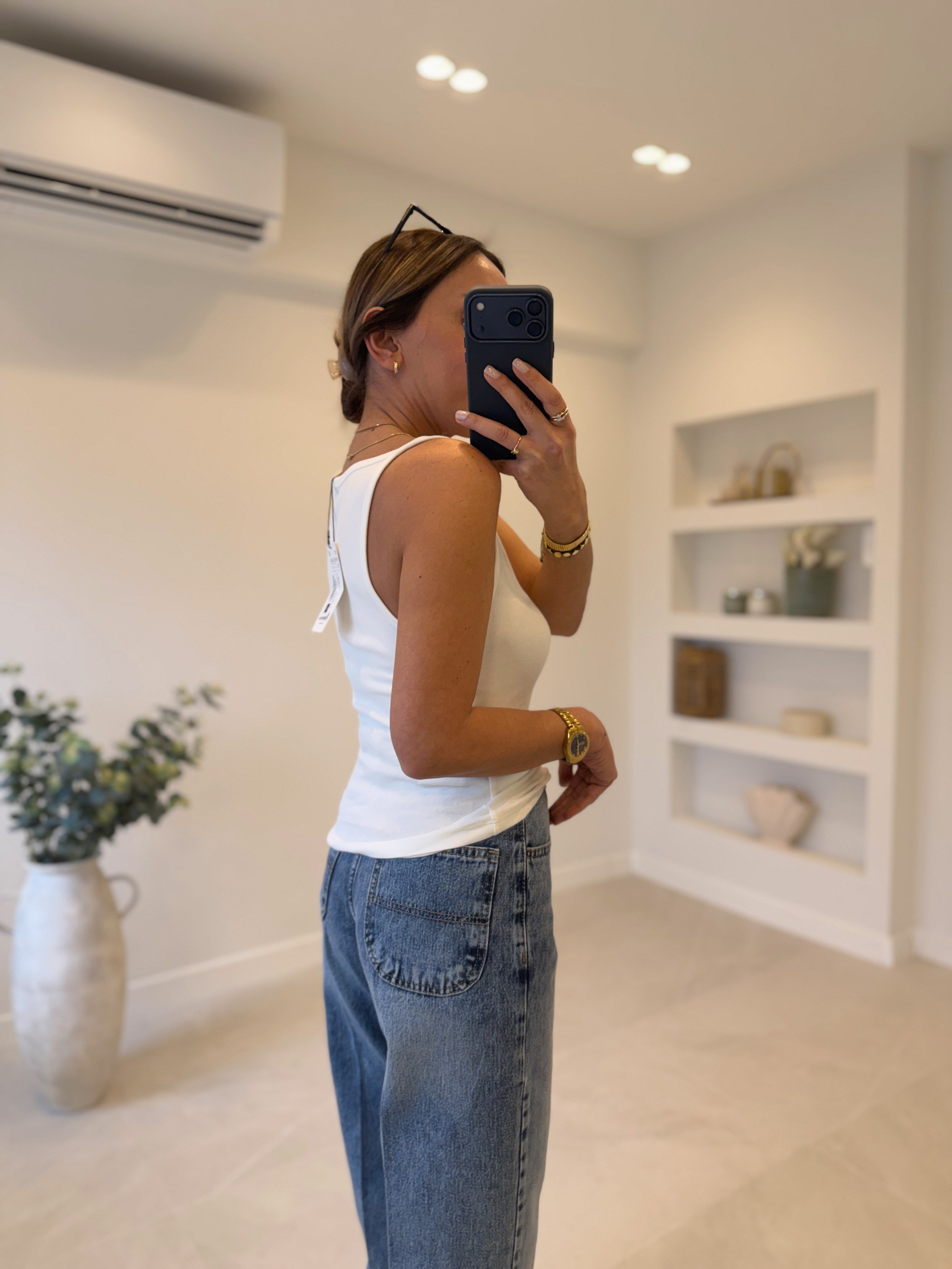 Dilvin 21048 Ekru Halter Yaka Top