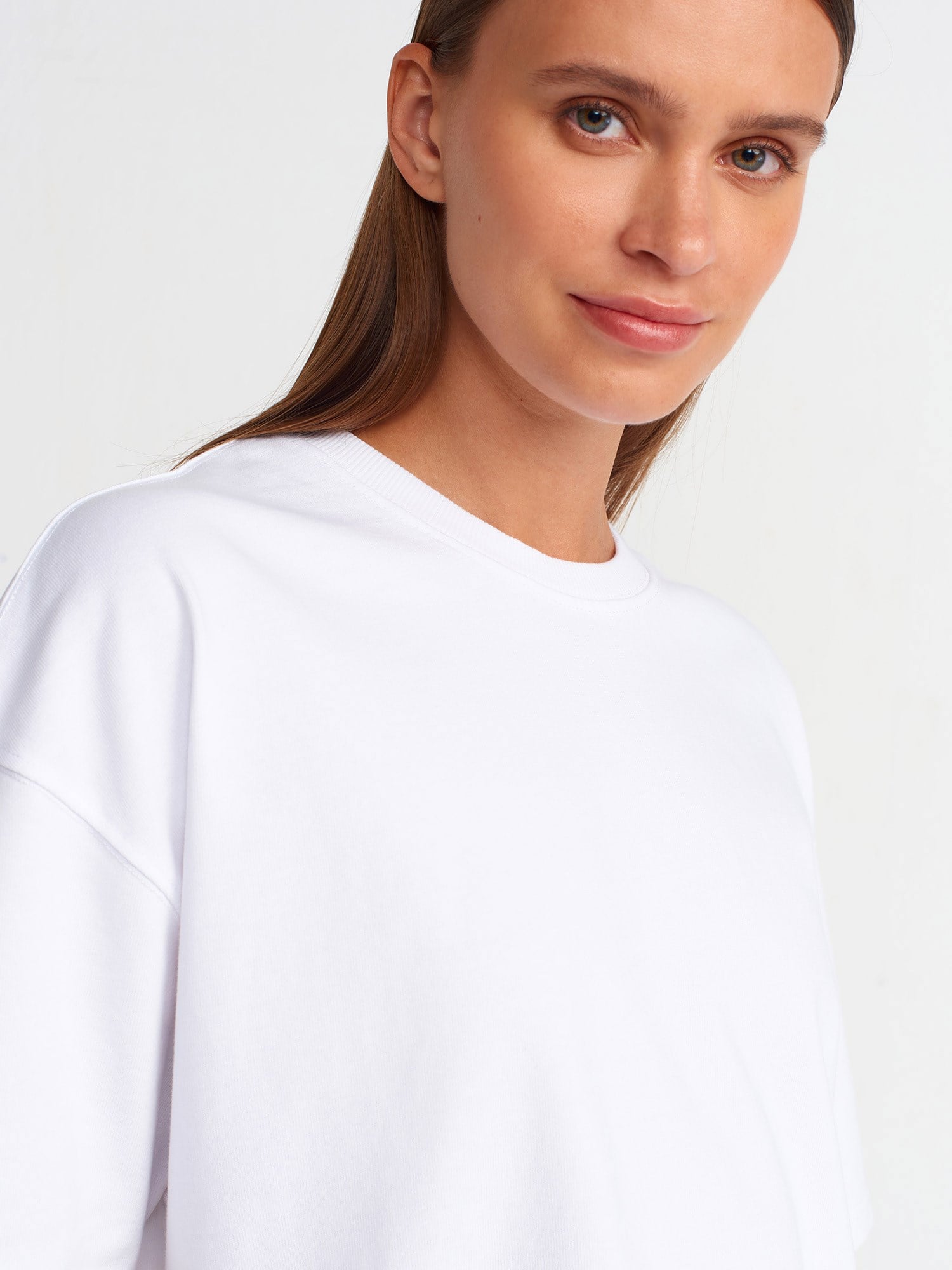 Dilvin 31017 %100 Pamuk Basic T-Shirt- Beyaz