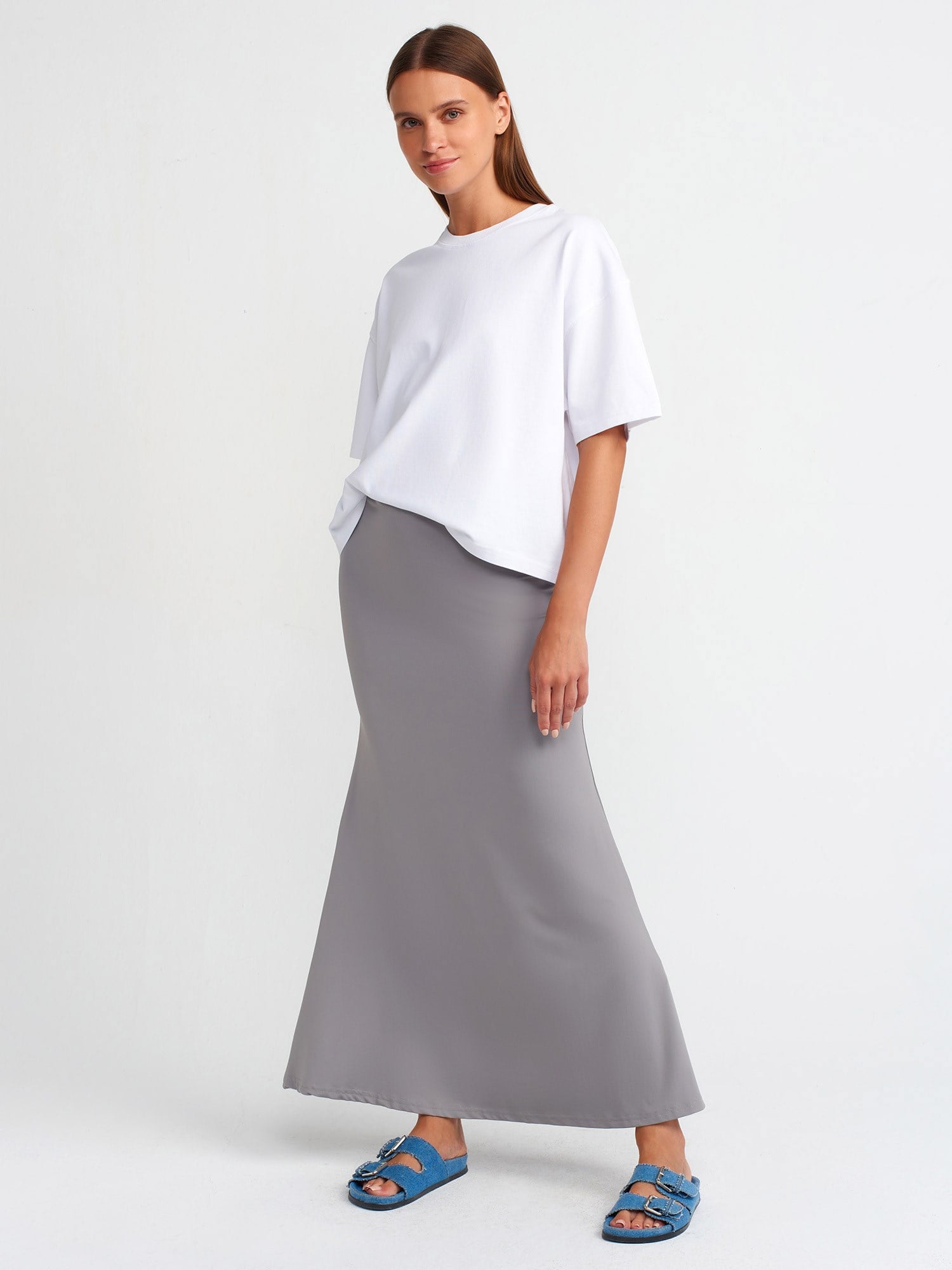 Dilvin 31017 %100 Pamuk Basic T-Shirt- Beyaz