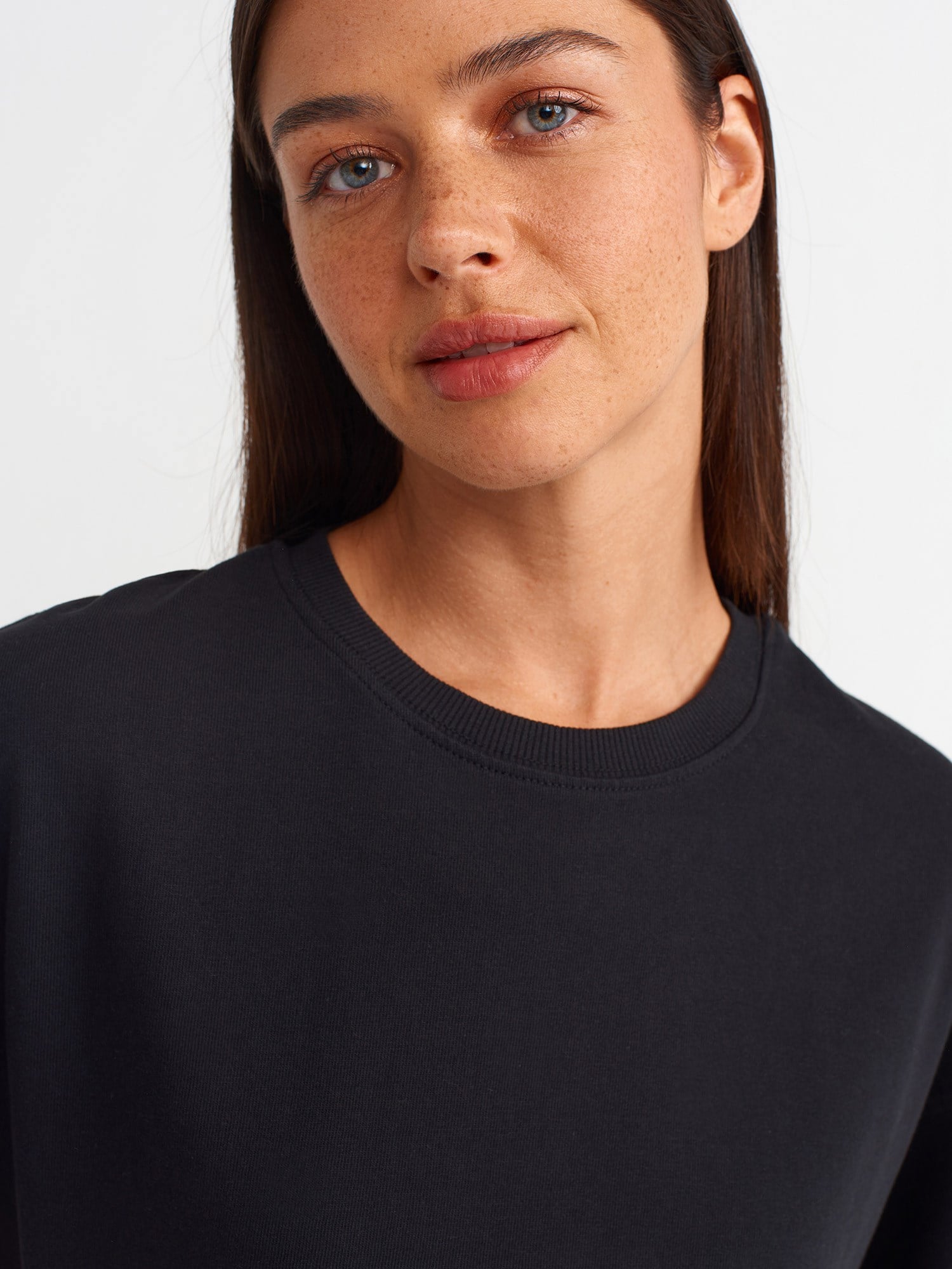 Dilvin 31017 %100 Pamuk Basic T-Shirt-Siyah