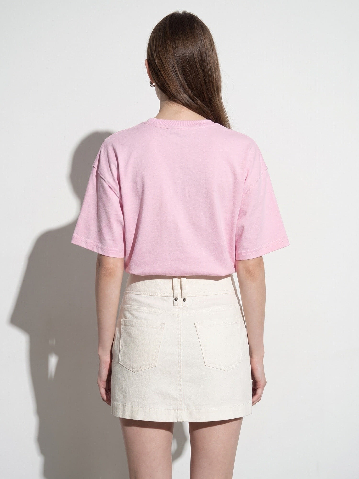 Dilvin 31017 %100 Pamuk Basic T-Shirt-Toz Pembe