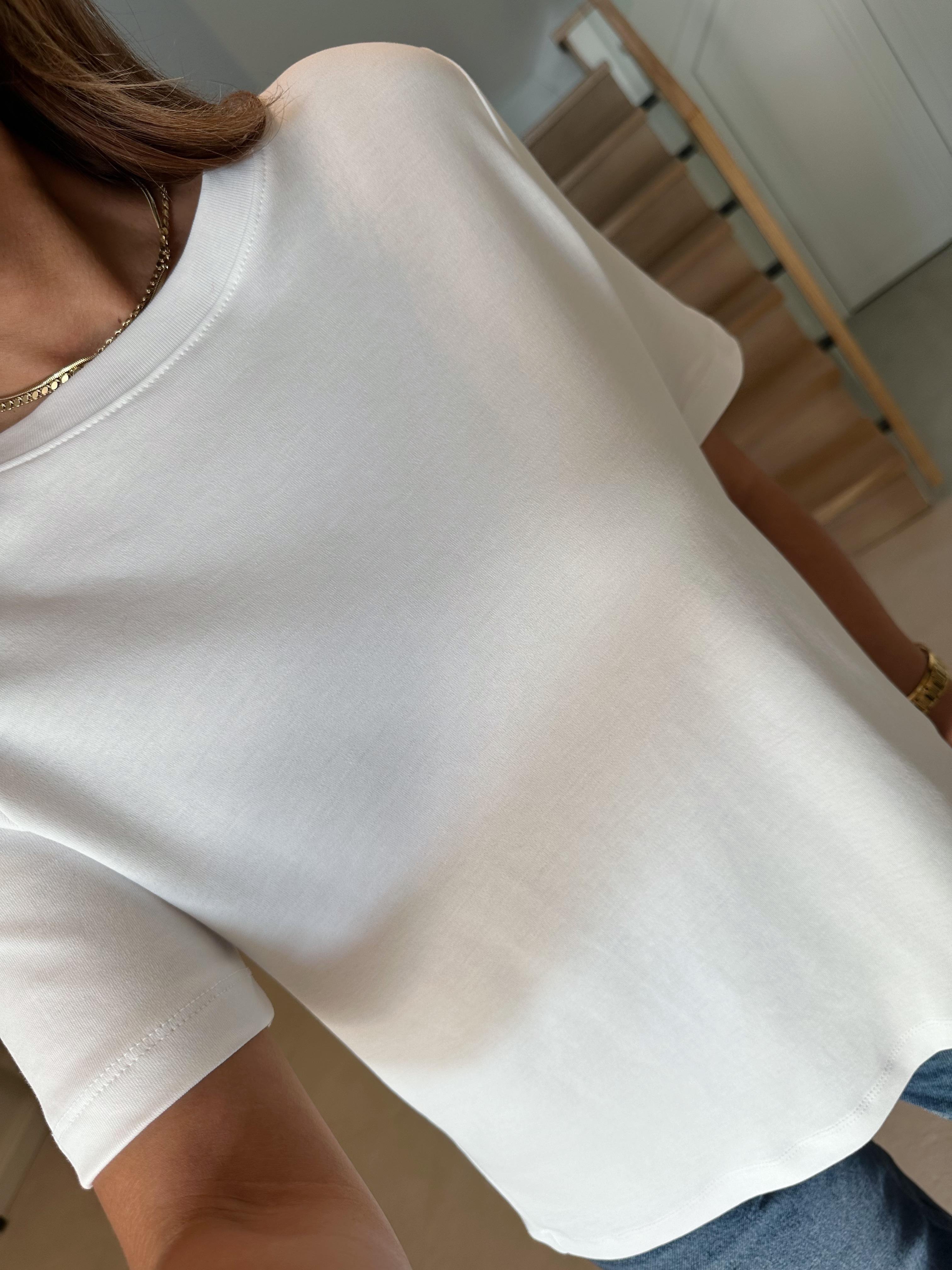Dilvin 31142 Beyaz Premium Tişört