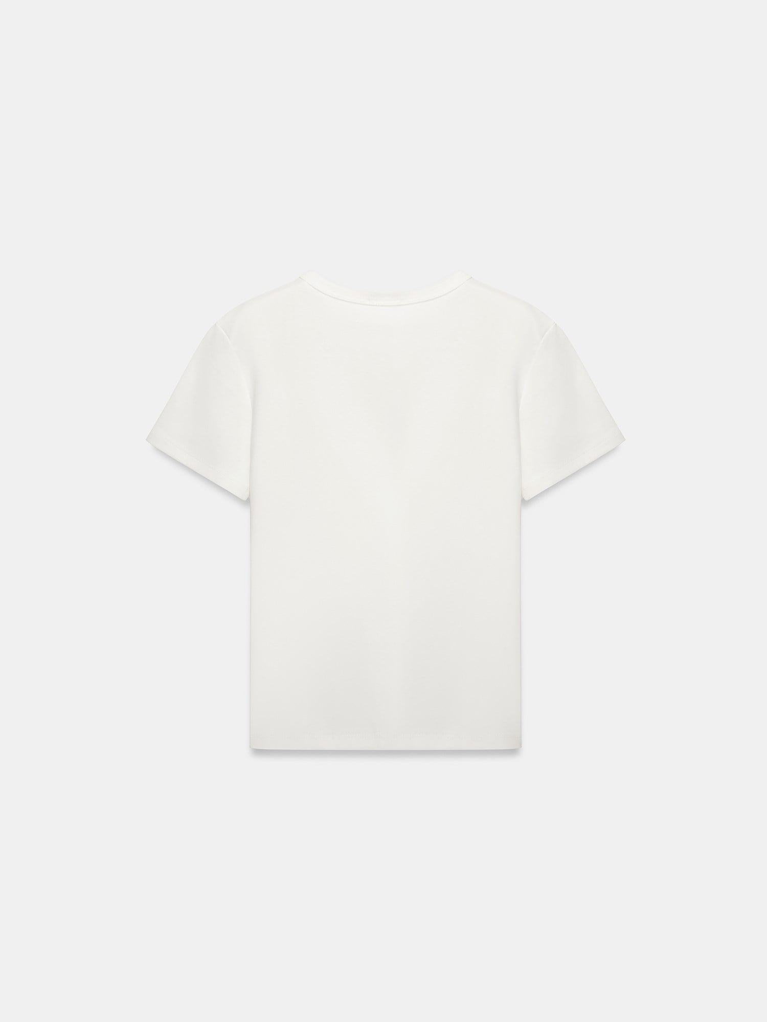 Dilvin 32779 Bisiklet Yaka T-shirt-Ekru