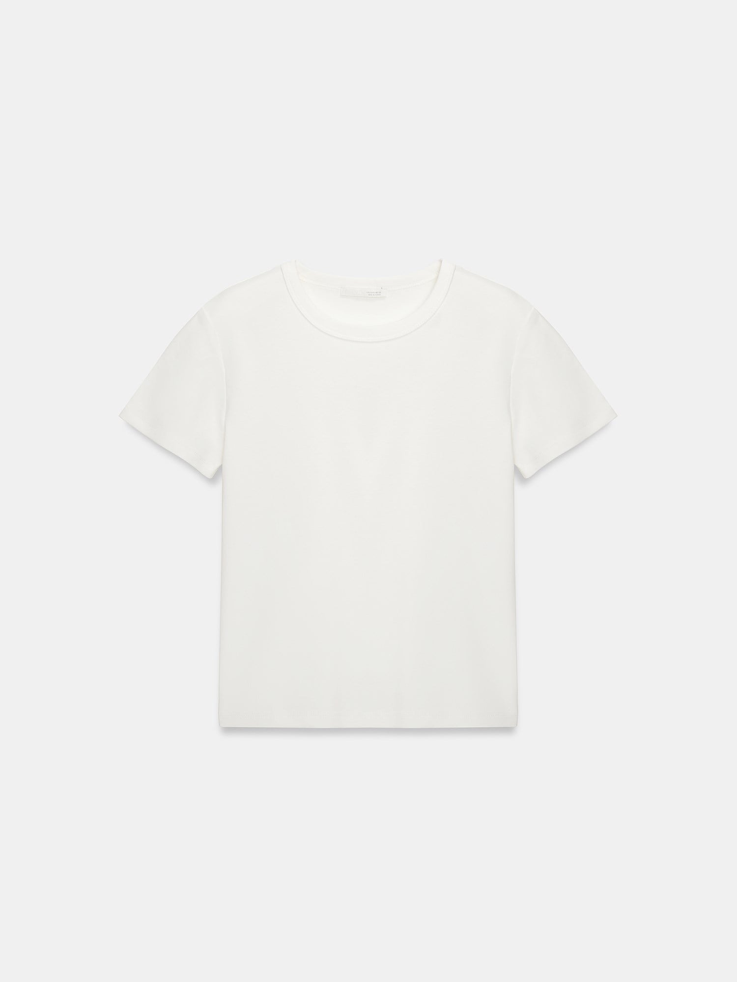 Dilvin 32779 Bisiklet Yaka T-shirt-Ekru