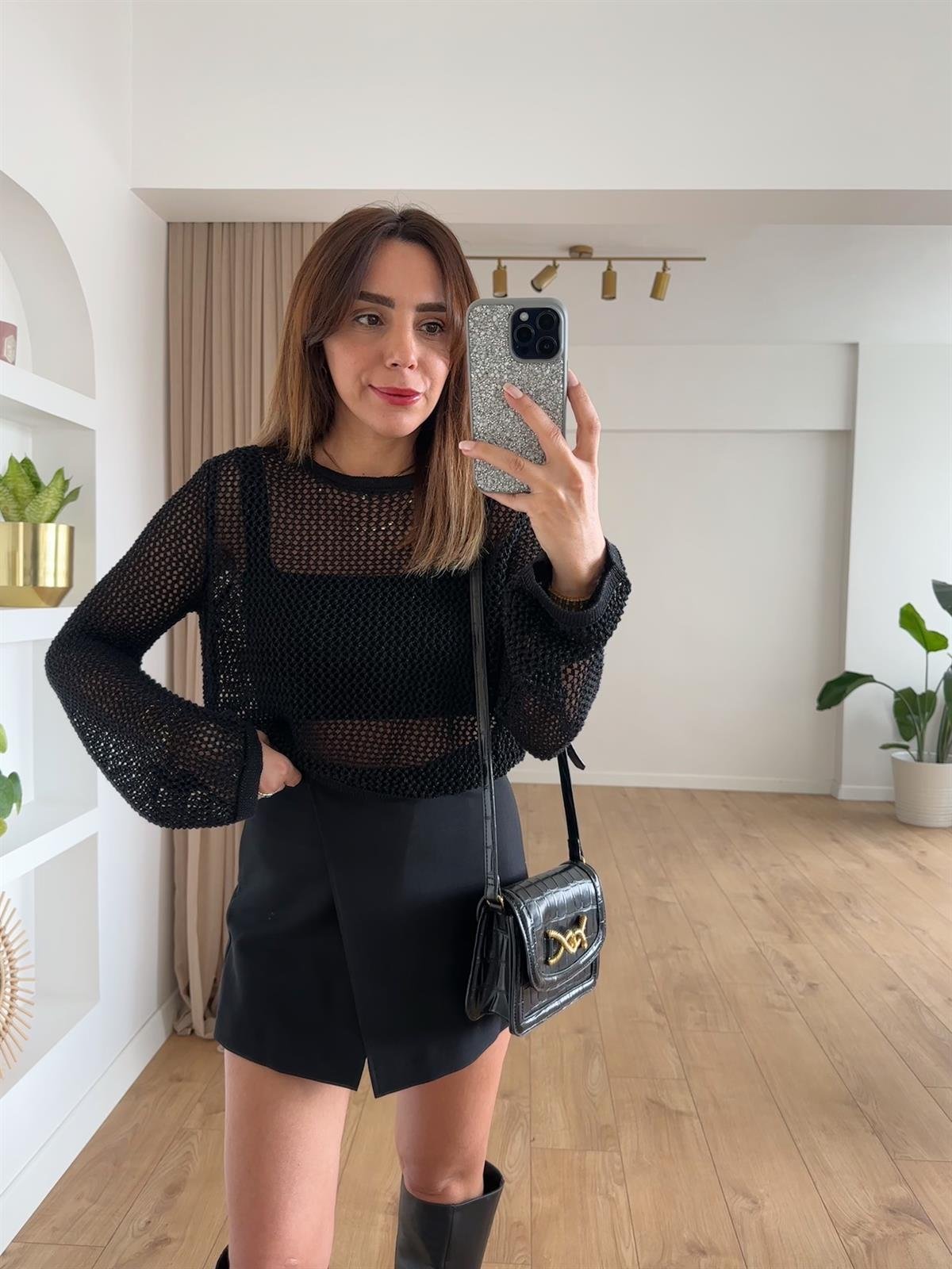 DİLVİN AJUR DESEN SİMLİ KAZAK