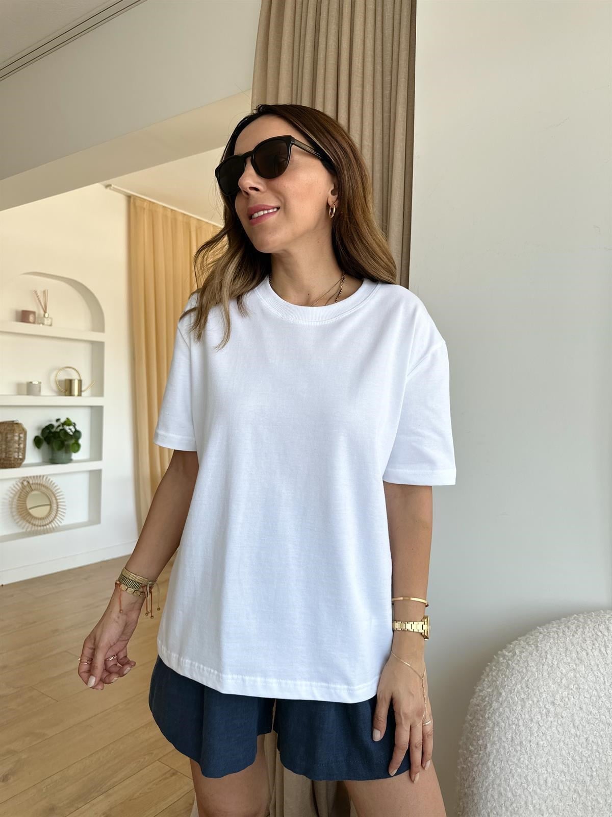 DİLVİN BEYAZ PREİMİUM DİKİŞLİ TİŞÖRT