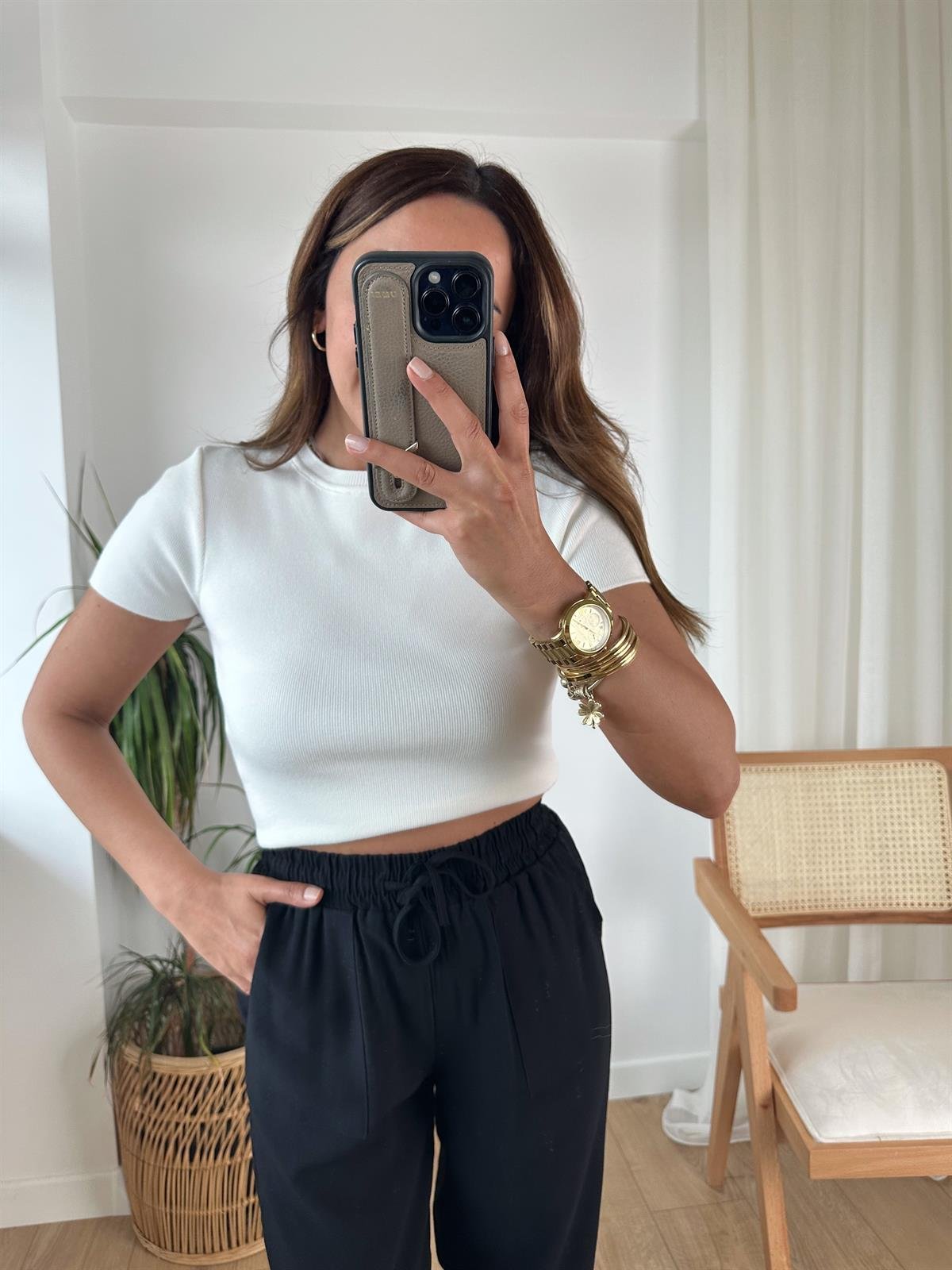 DİLVİN EKRU KISA KOLLU TRİKO BLUZ