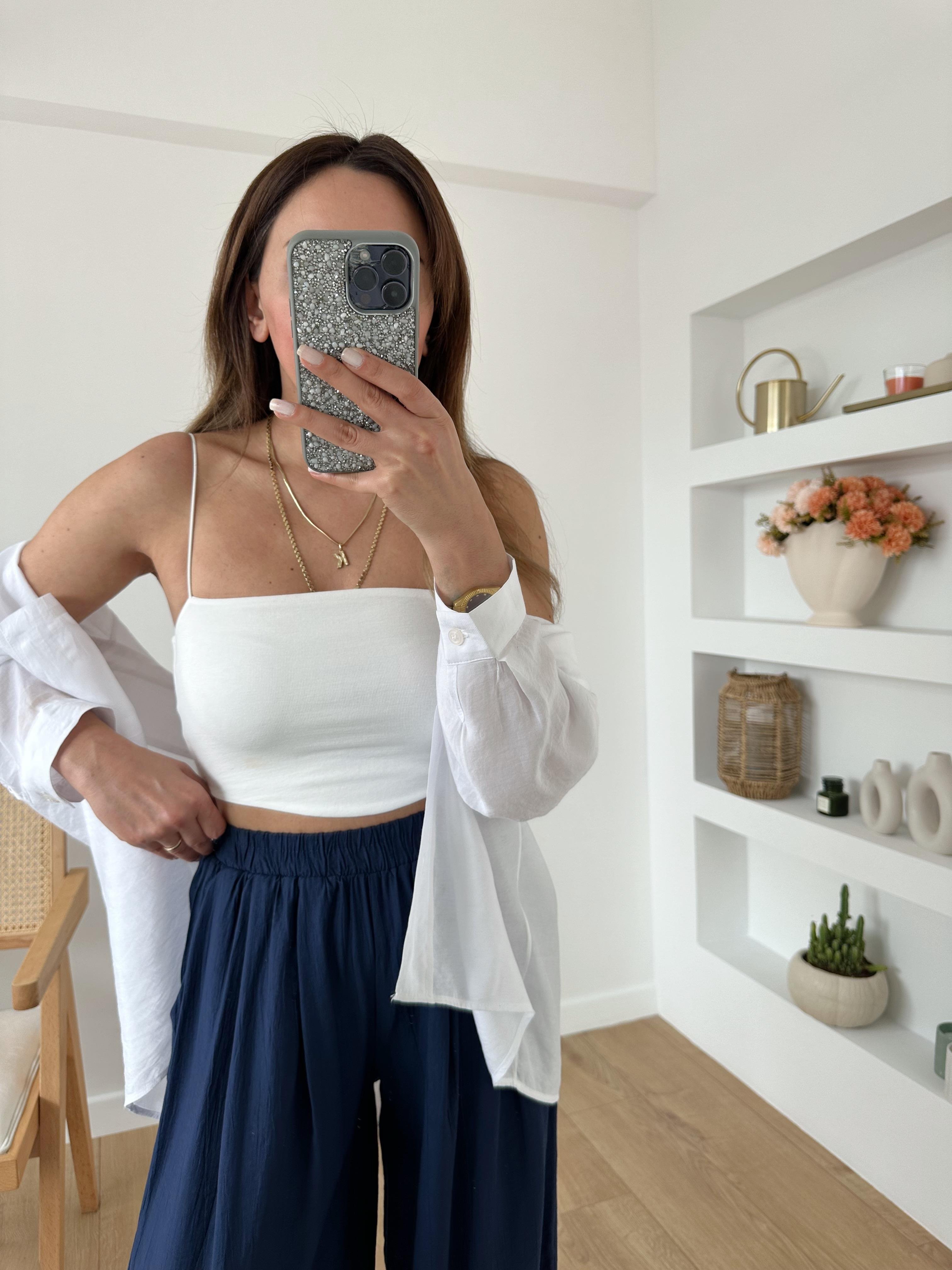 DİLVİN EKRU SPAGETTİ ASKILI CROP
