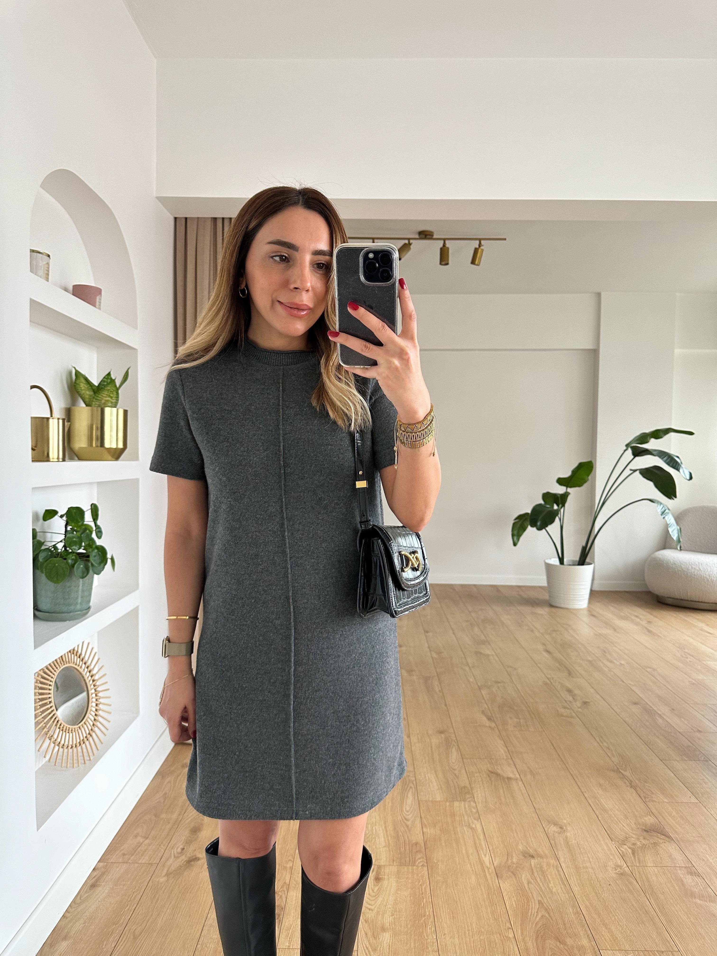 DİLVİN FÜME FİTİLLİ BASIC ELBİSE