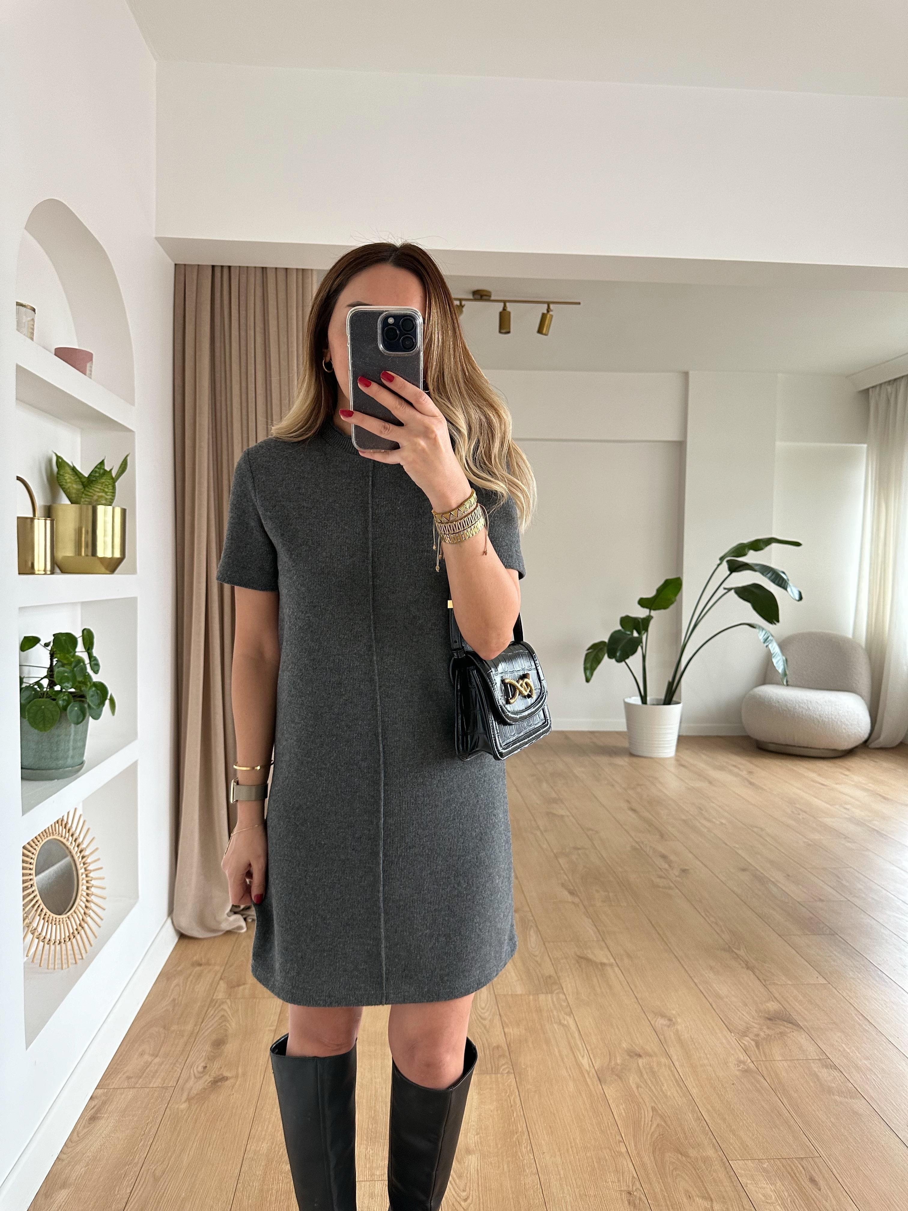 DİLVİN FÜME FİTİLLİ BASIC ELBİSE