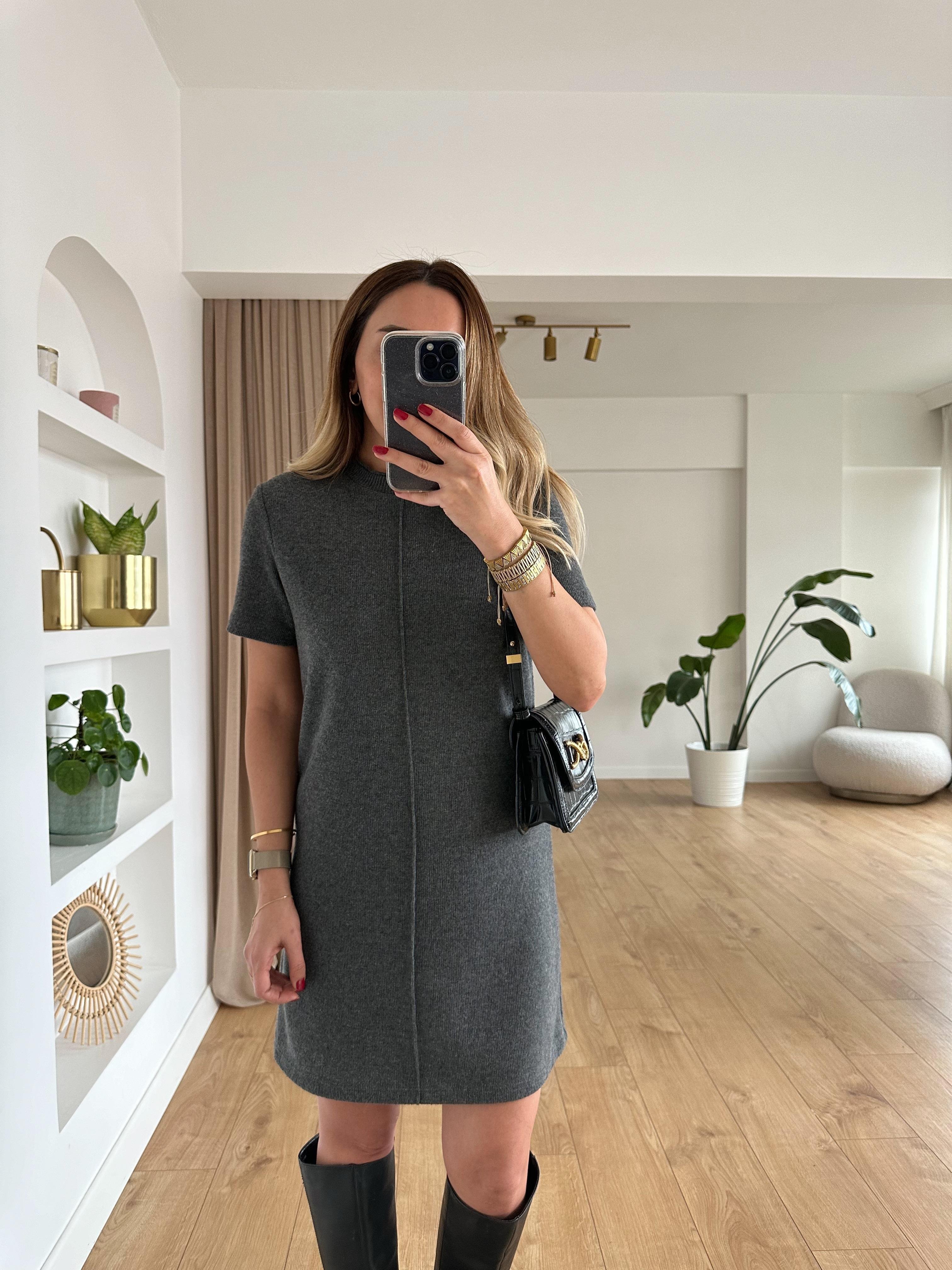 DİLVİN FÜME FİTİLLİ BASIC ELBİSE