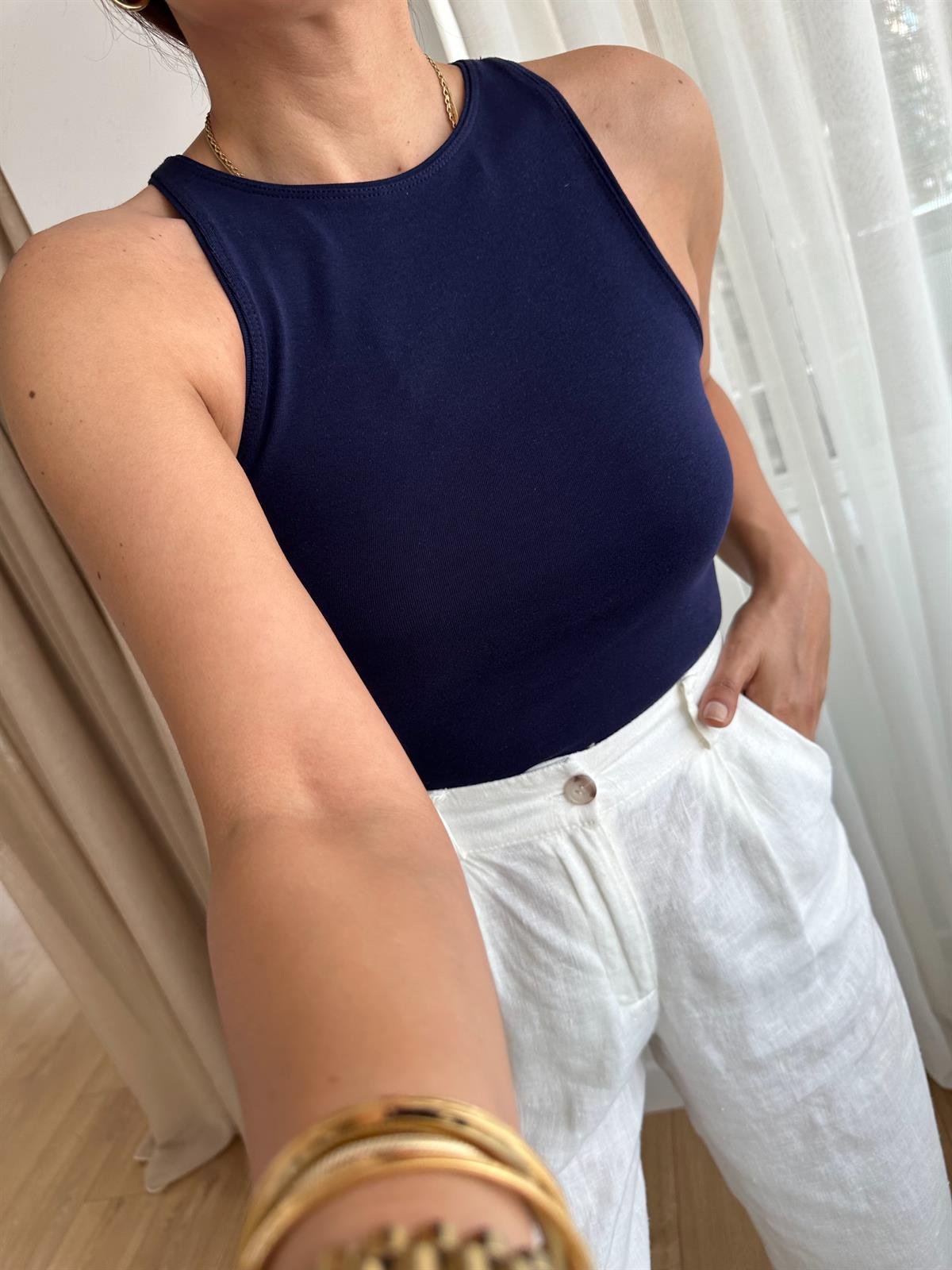 DİLVİN HALTER YAKA LACİVERT ATLET