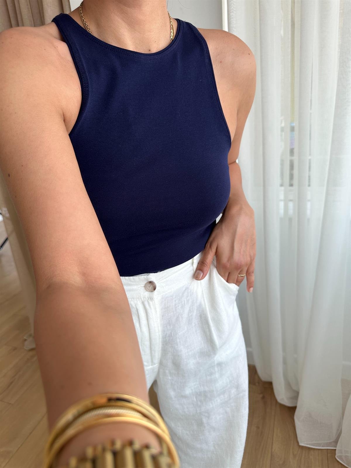 DİLVİN HALTER YAKA LACİVERT ATLET