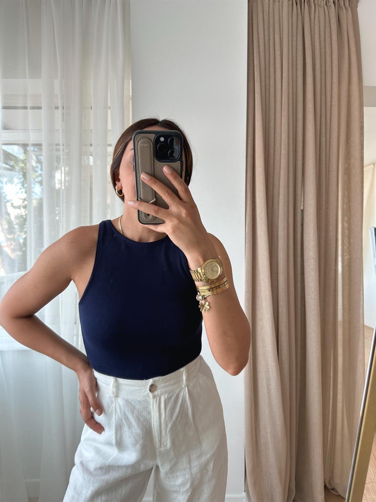 DİLVİN HALTER YAKA LACİVERT ATLET
