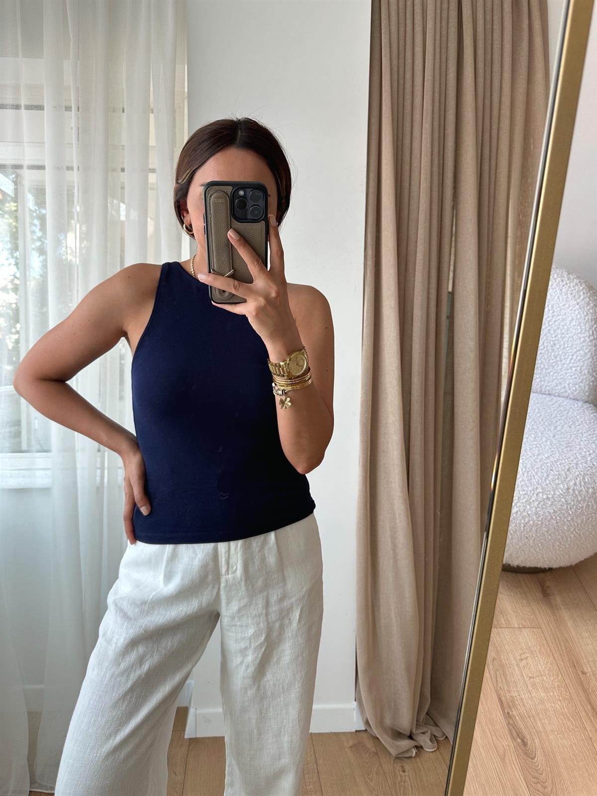 DİLVİN HALTER YAKA LACİVERT ATLET