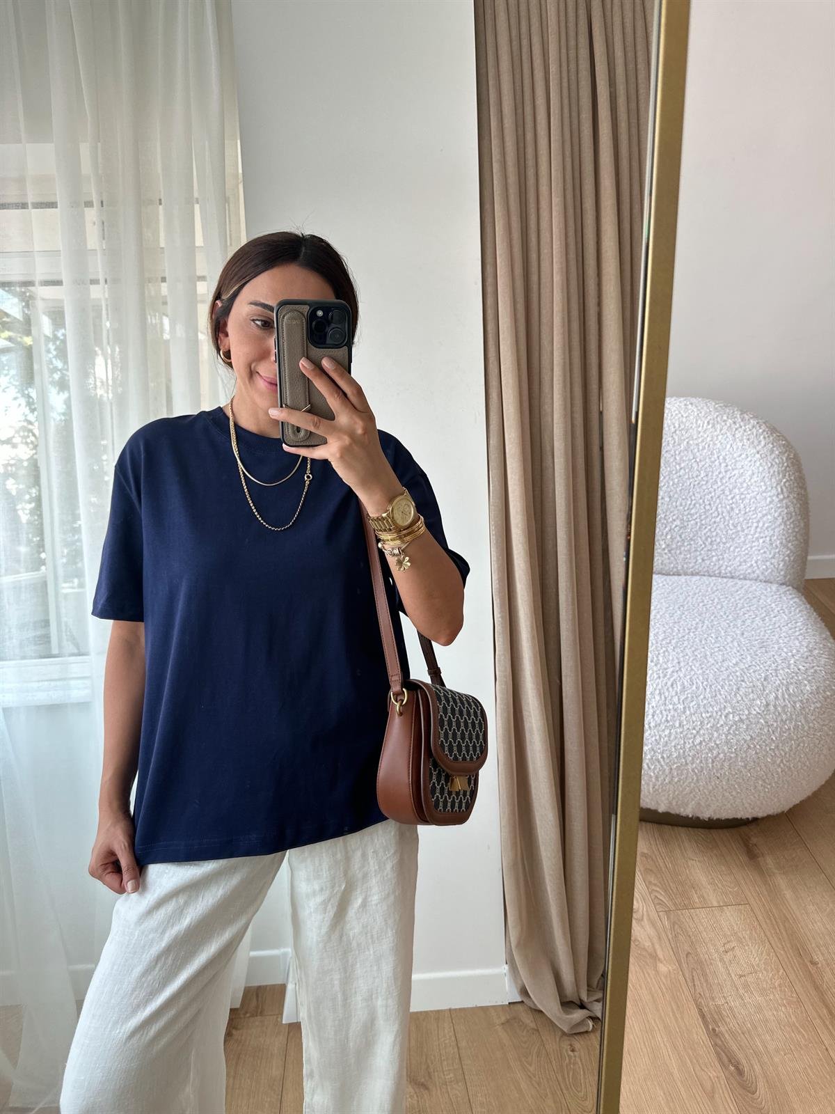 DİLVİN LACİVERT DİKİŞLİ TİŞÖRT