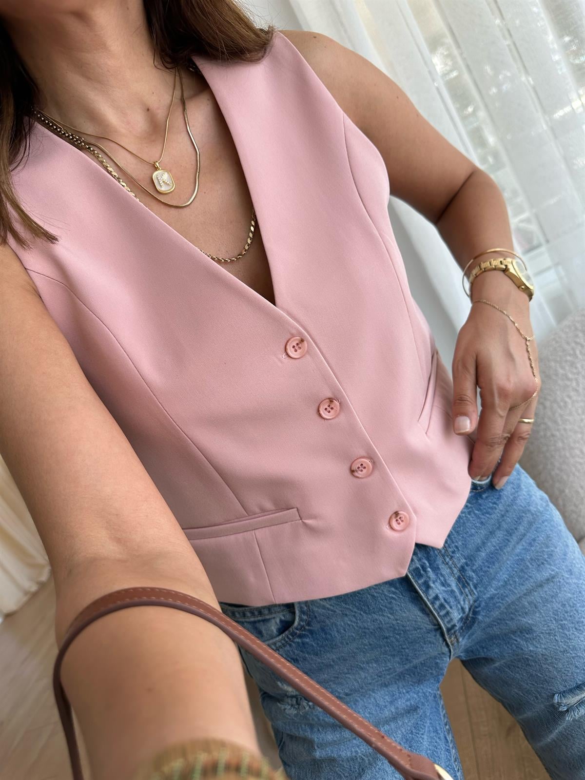 DİLVİN PREMIUM PEMBE YELEK 
