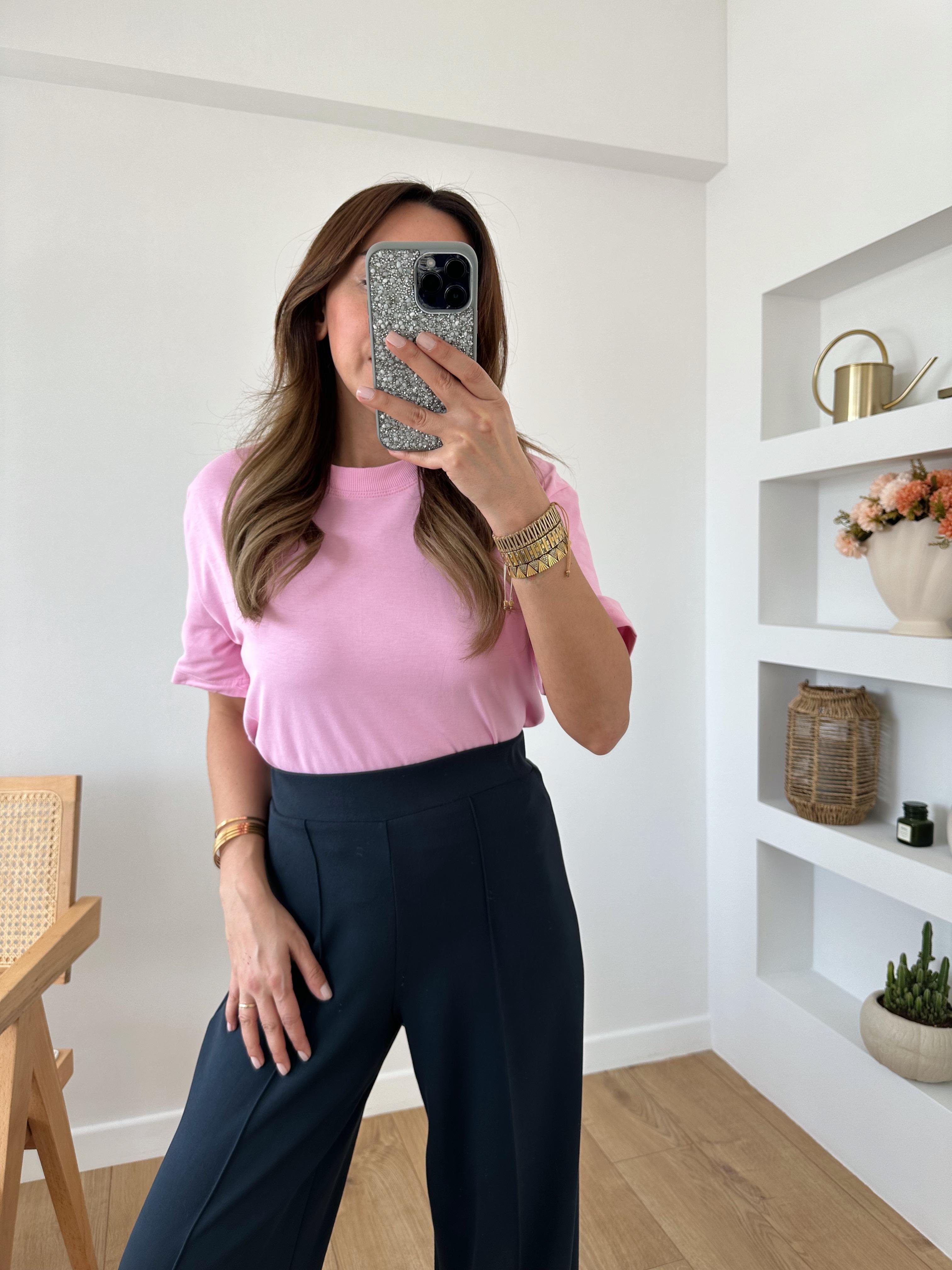 DİLVİN TOZ  PEMBE PREMIUM DİKİŞLİ TİŞÖRT