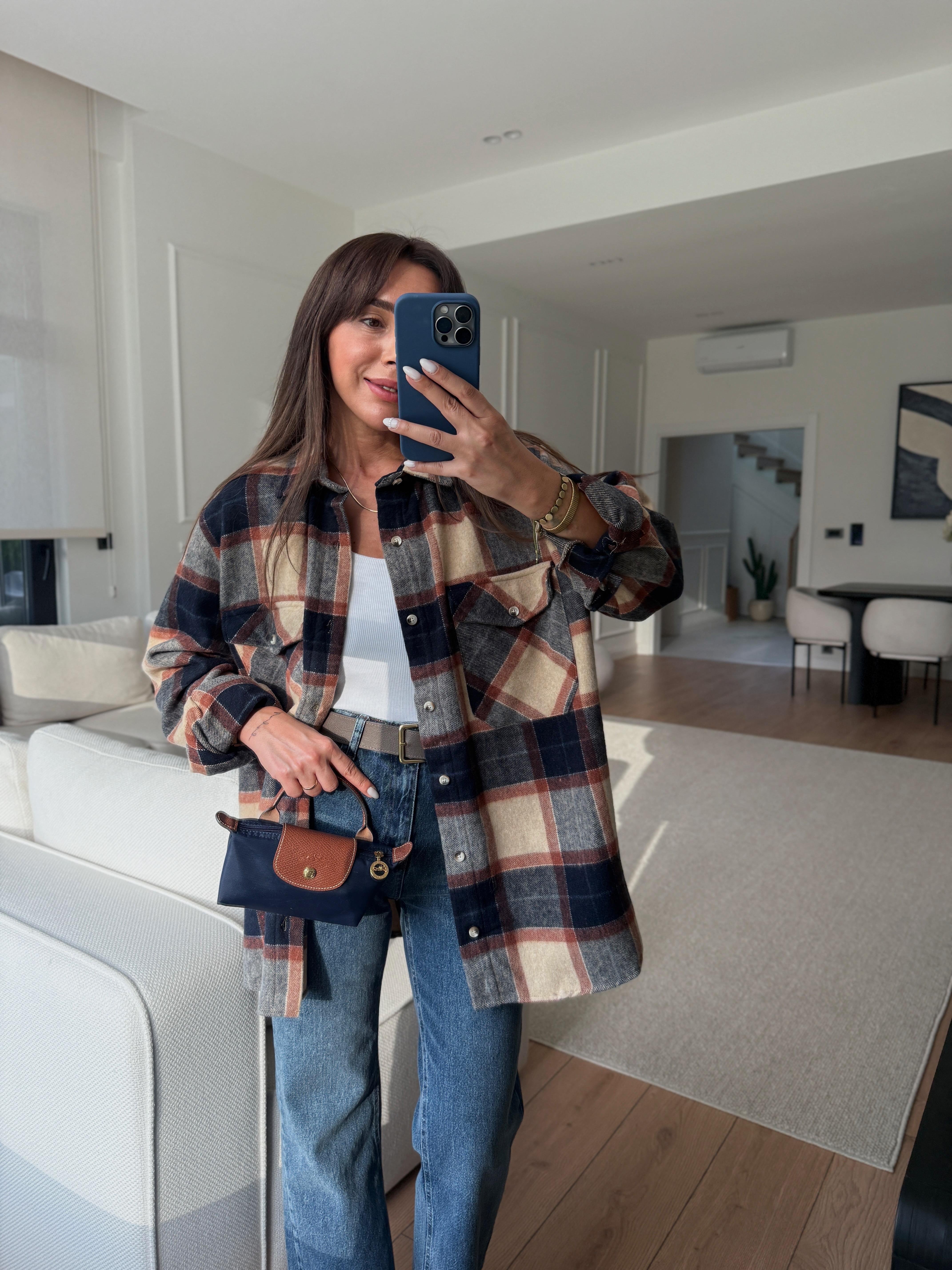 Ekose Oduncu Oversize Gömlek