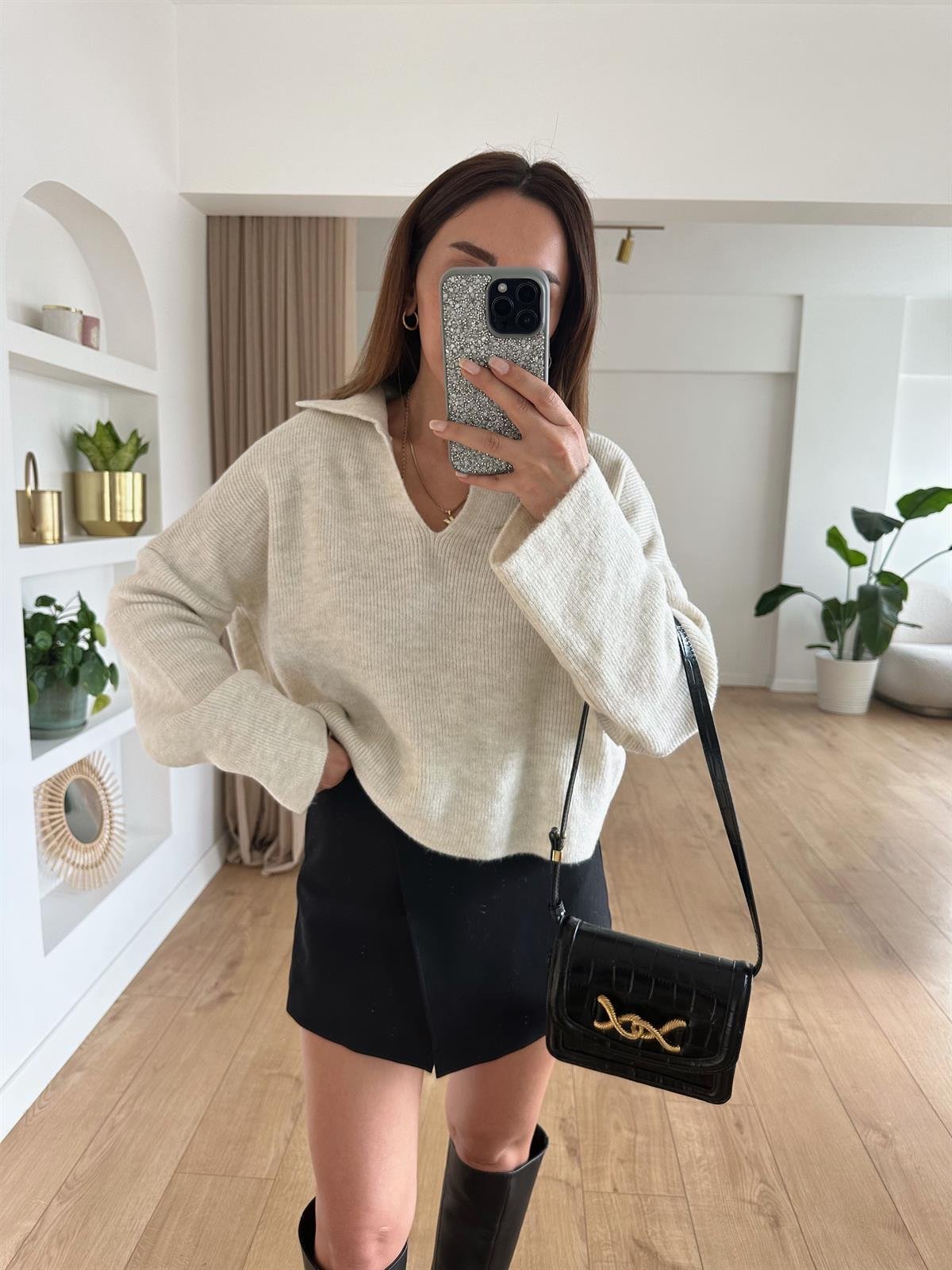 EKRU POLO YAKA BASIC TRİKO