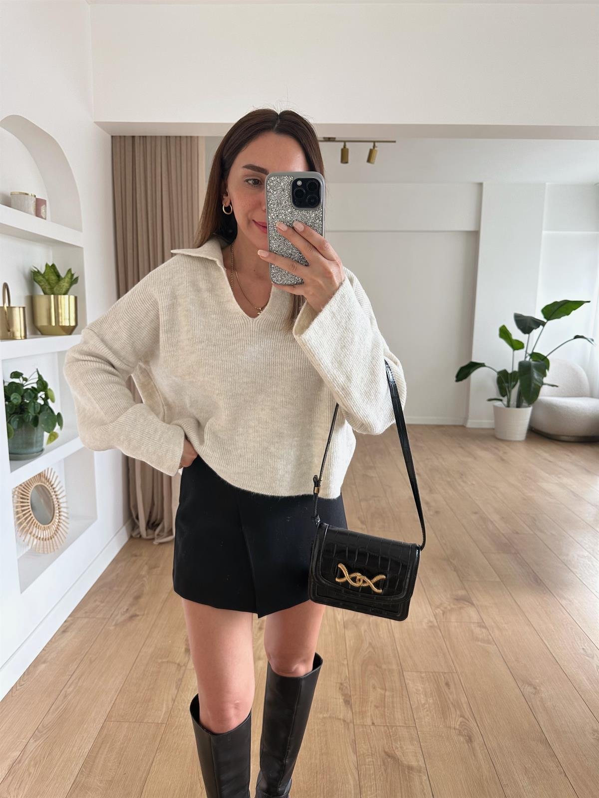 EKRU POLO YAKA BASIC TRİKO