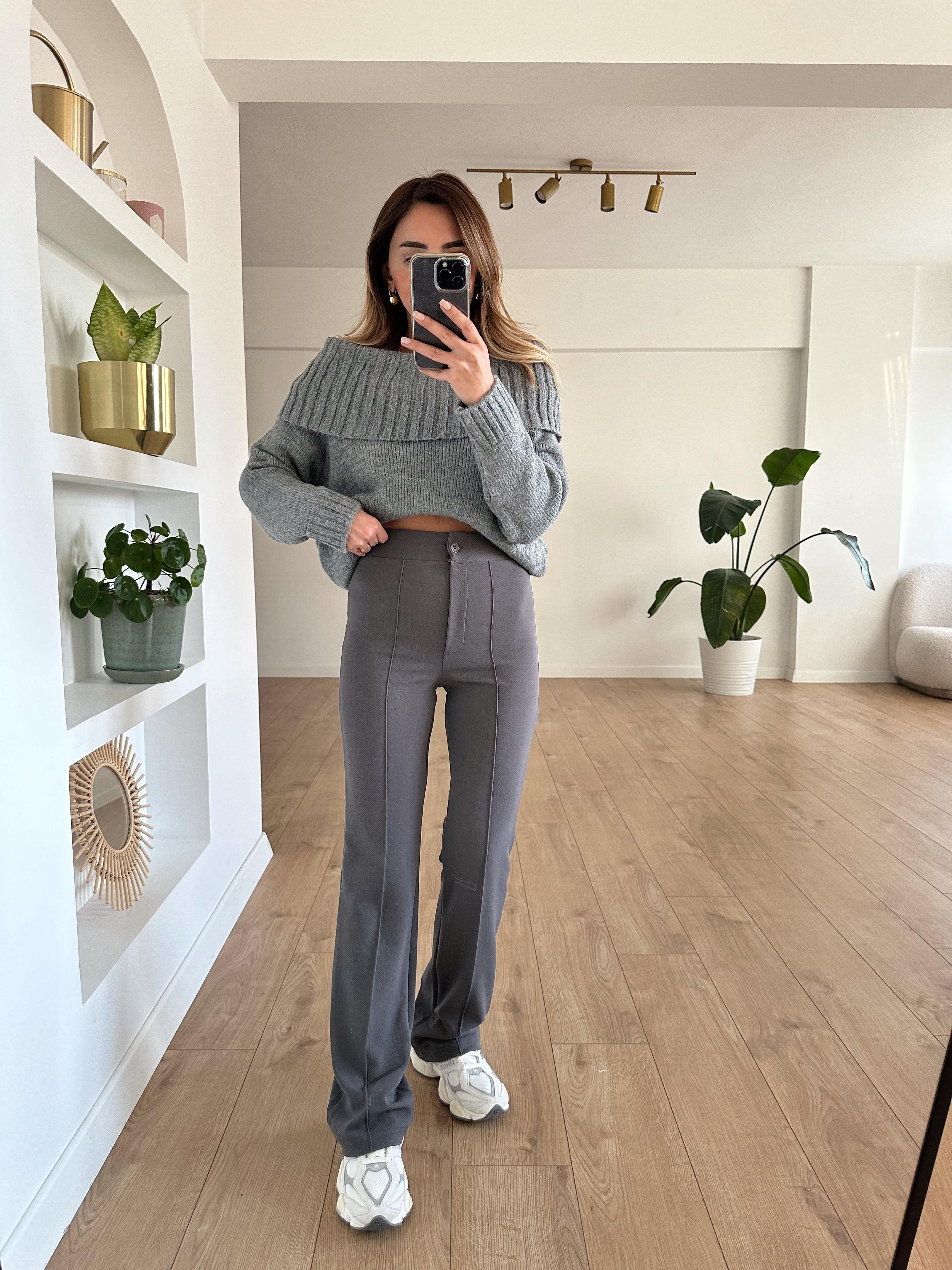 ENT FÜME ŞERİTLİ  TAYT PANTOLON