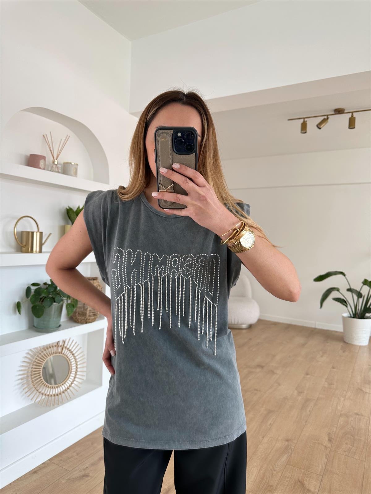 FÜME TAŞLI TİŞÖRT