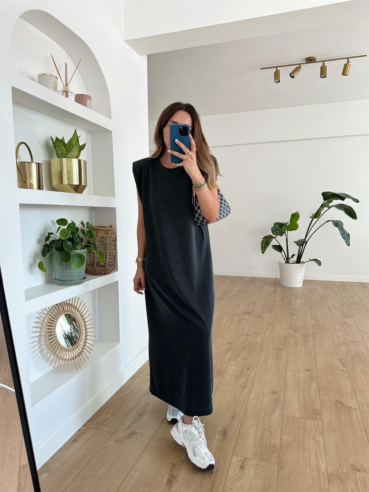 FÜME VATKALI MODAL ELBİSE