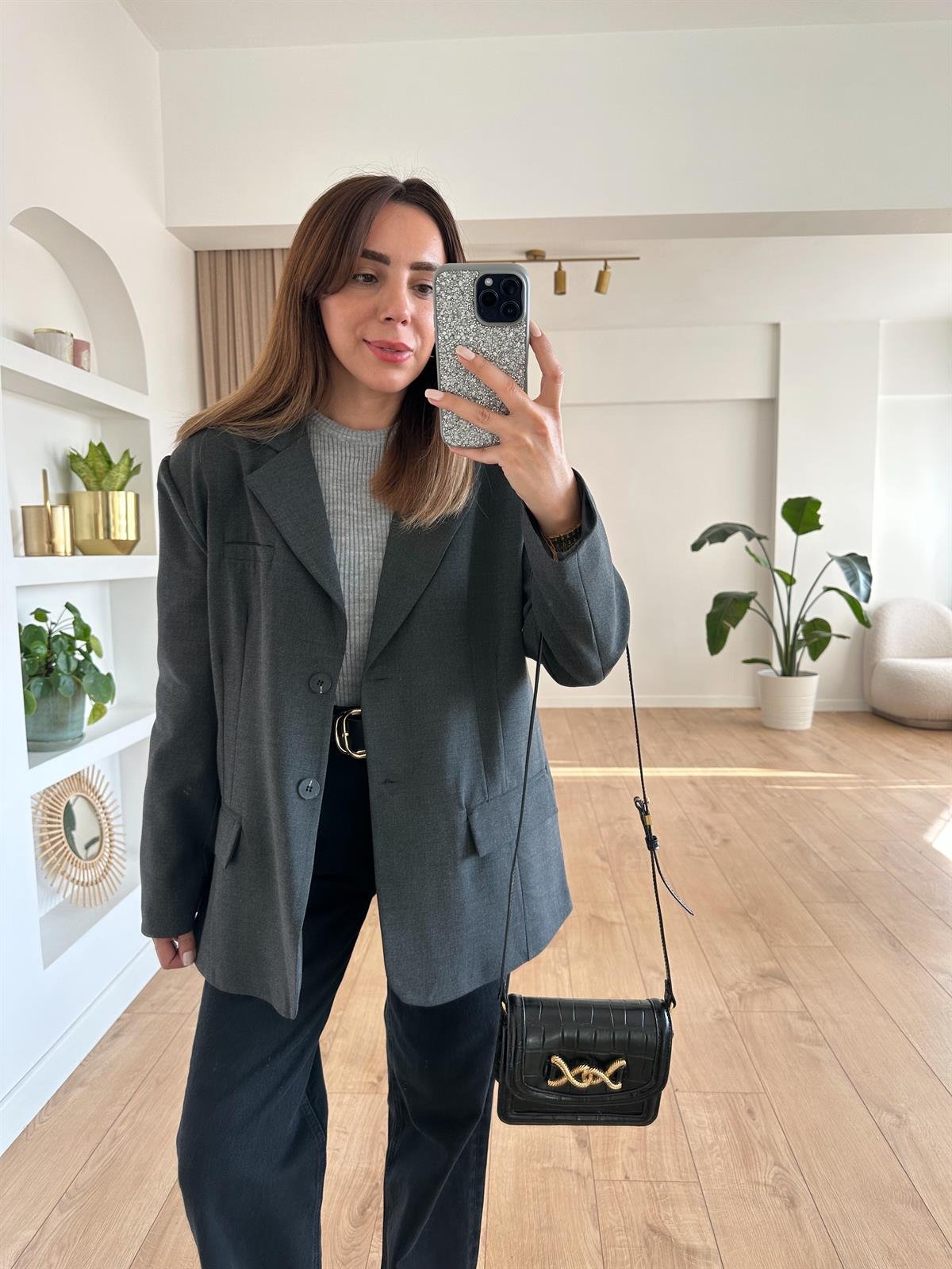 FÜME VATKALI OVERSIZE CEKET