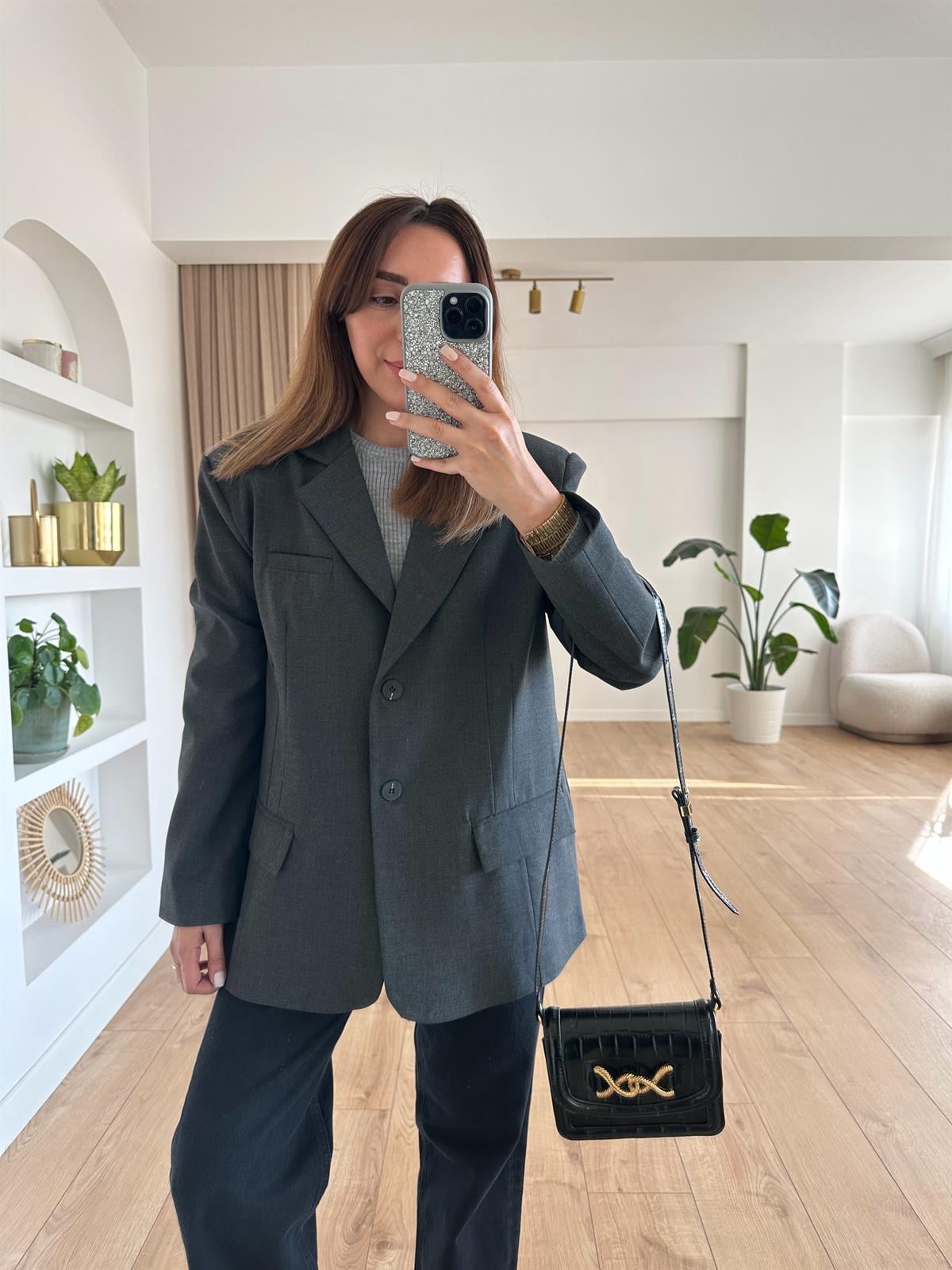 FÜME VATKALI OVERSIZE CEKET