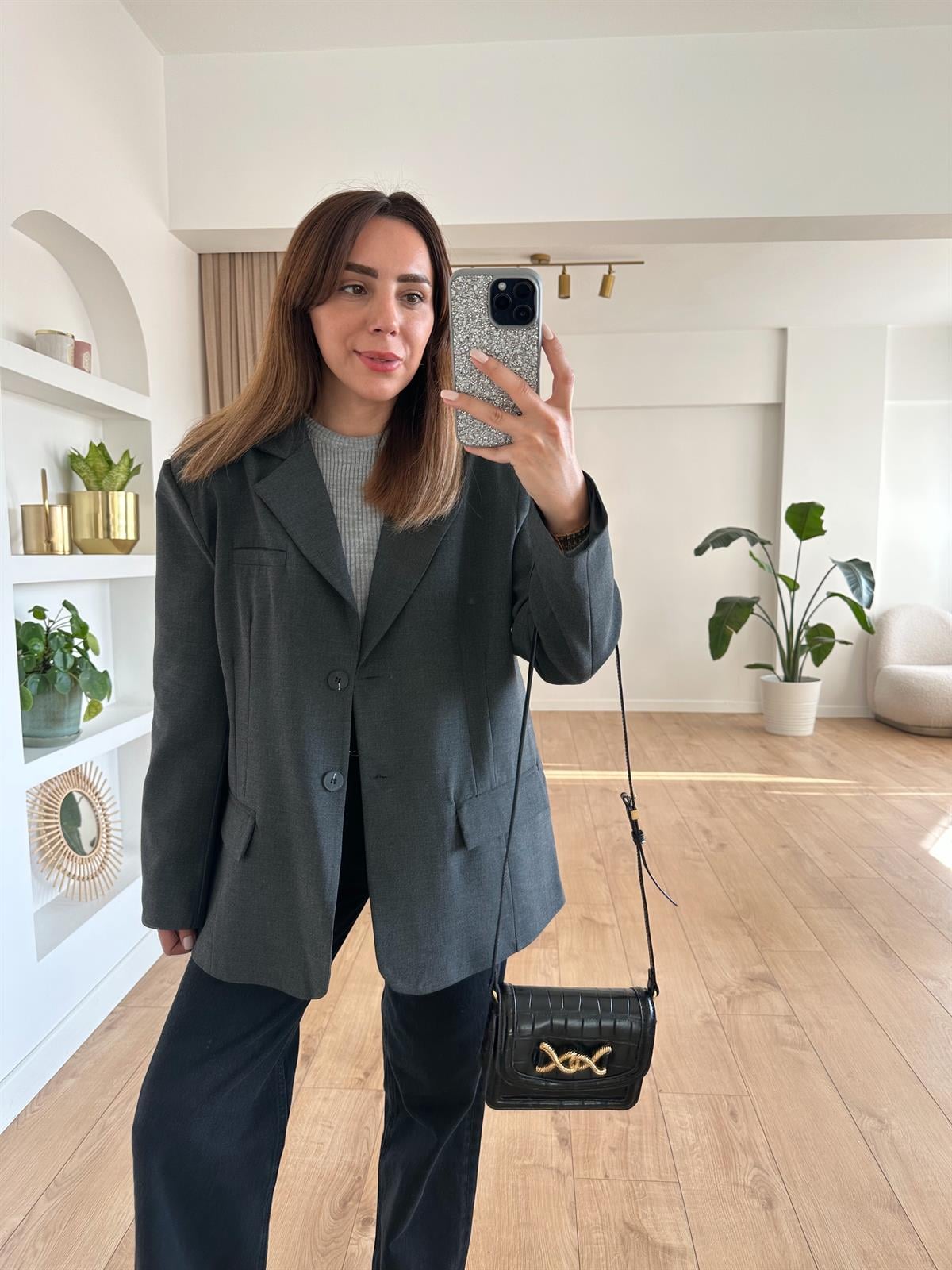 FÜME VATKALI OVERSIZE CEKET