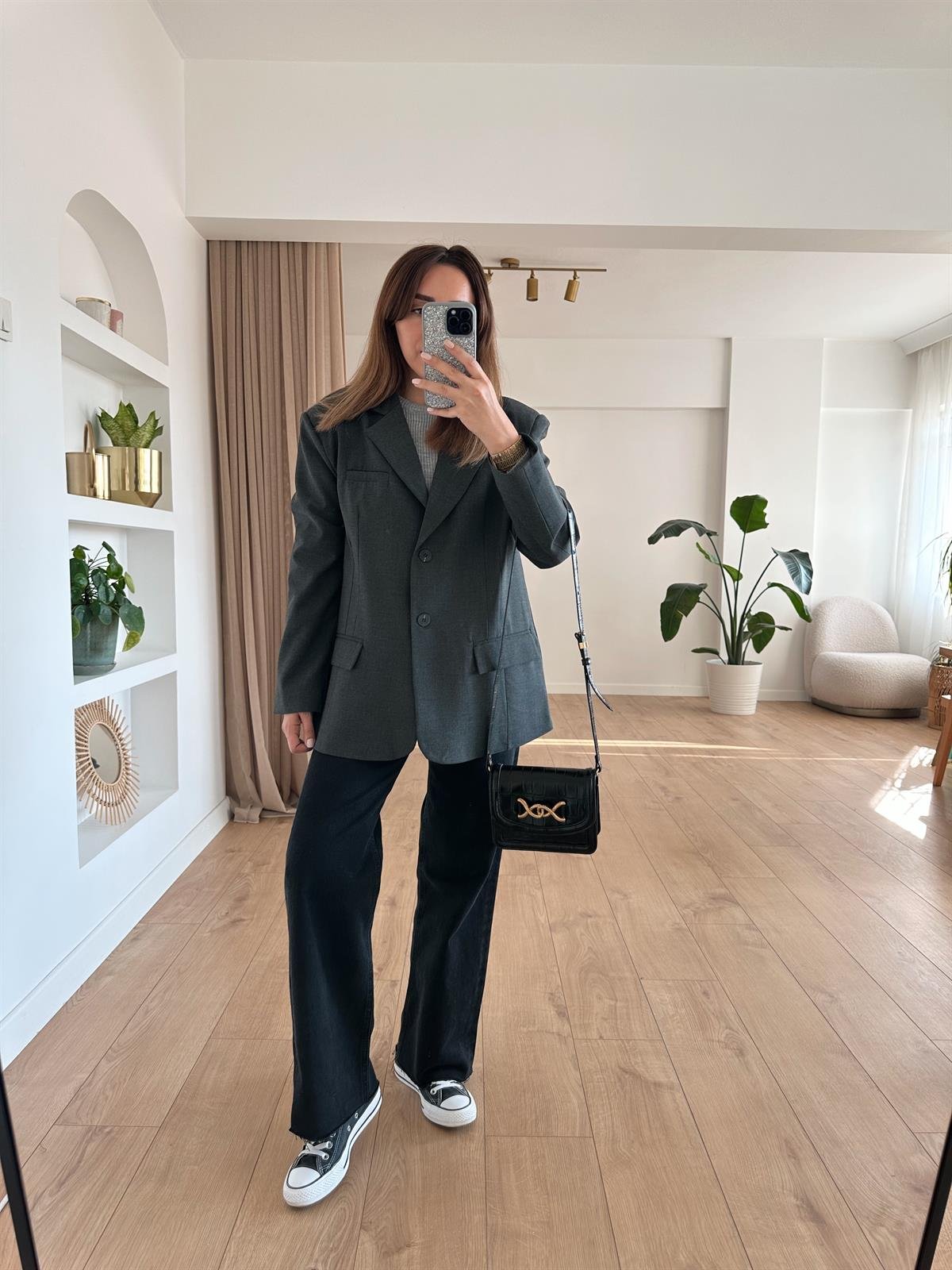FÜME VATKALI OVERSIZE CEKET