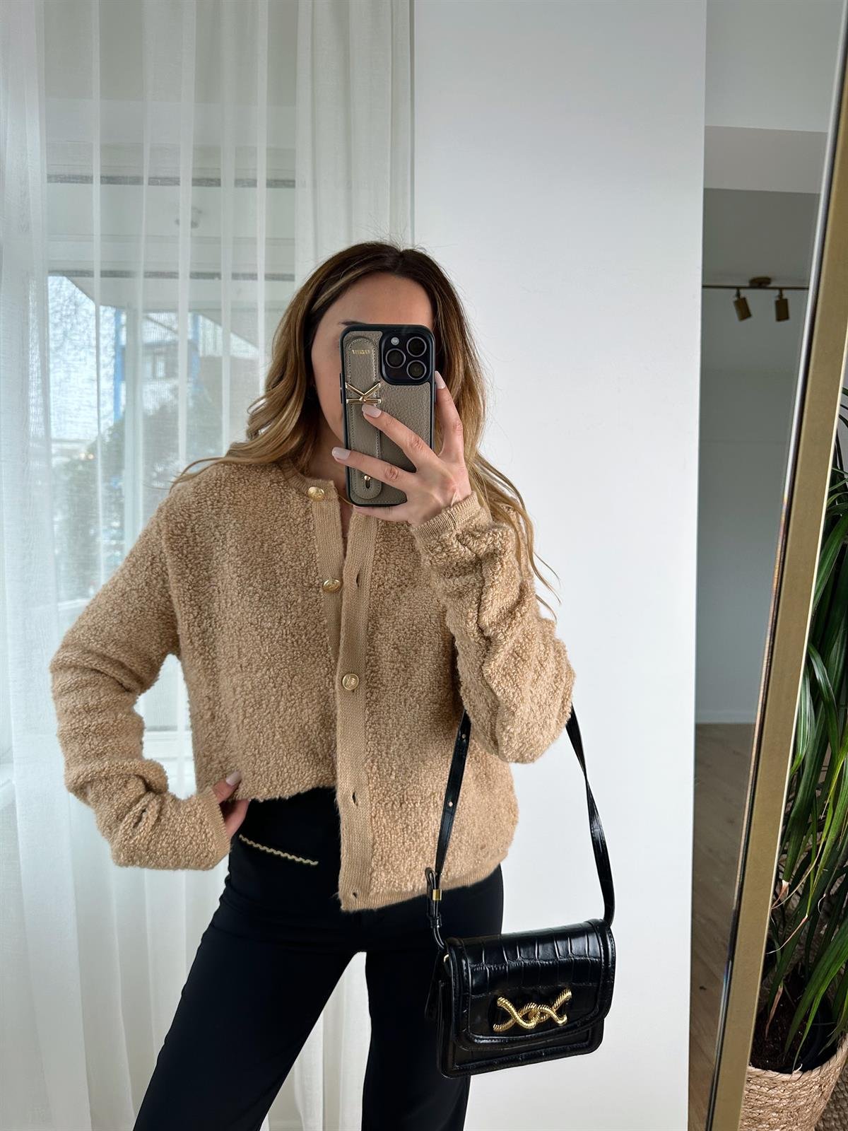 GOLD DÜĞMELİ TABA TEDDY HIRKA