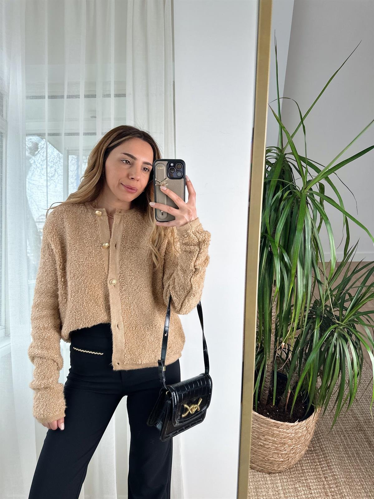 GOLD DÜĞMELİ TABA TEDDY HIRKA