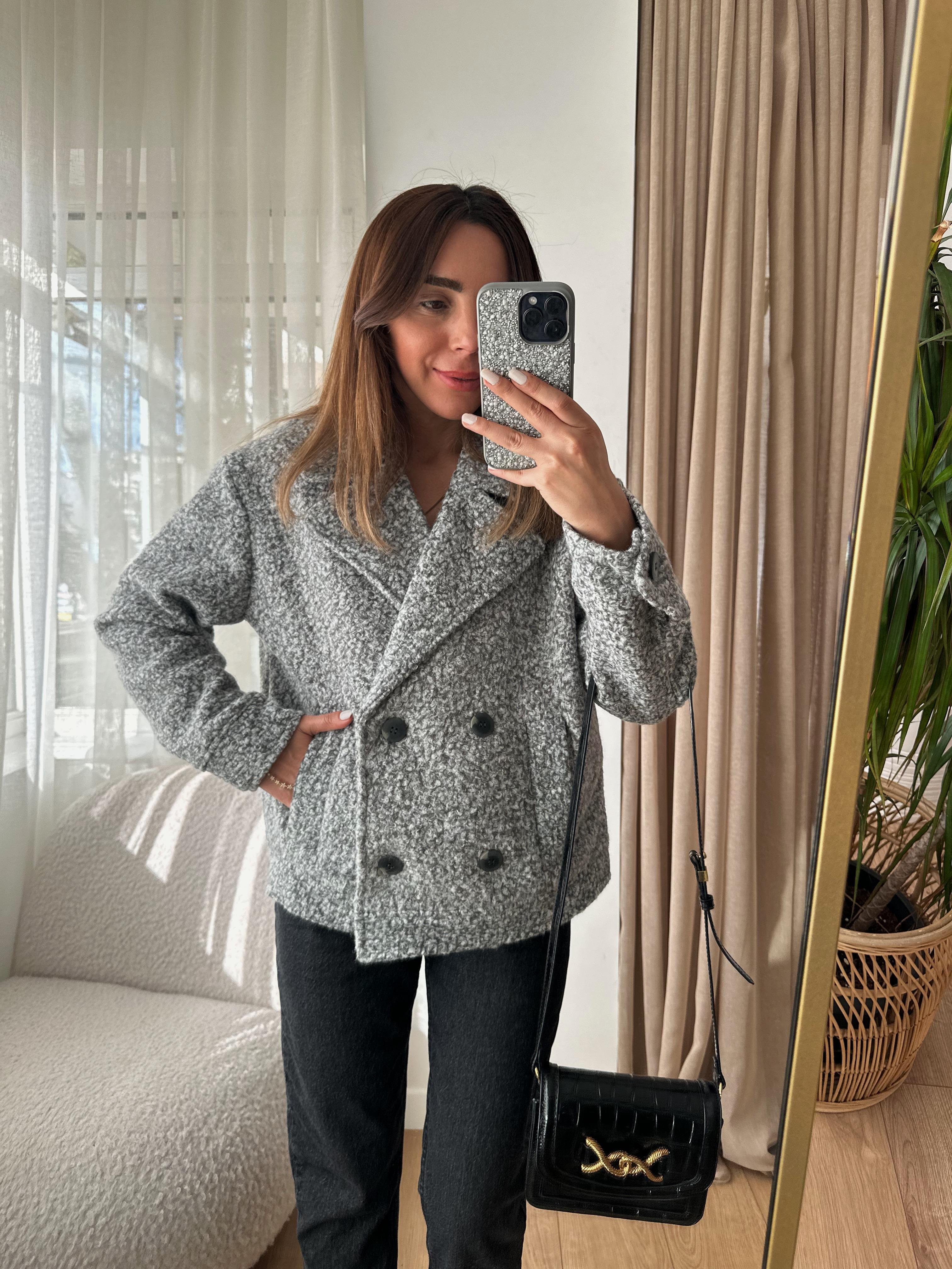 GRİ ASTARLI KALIN BUKLET CEKET