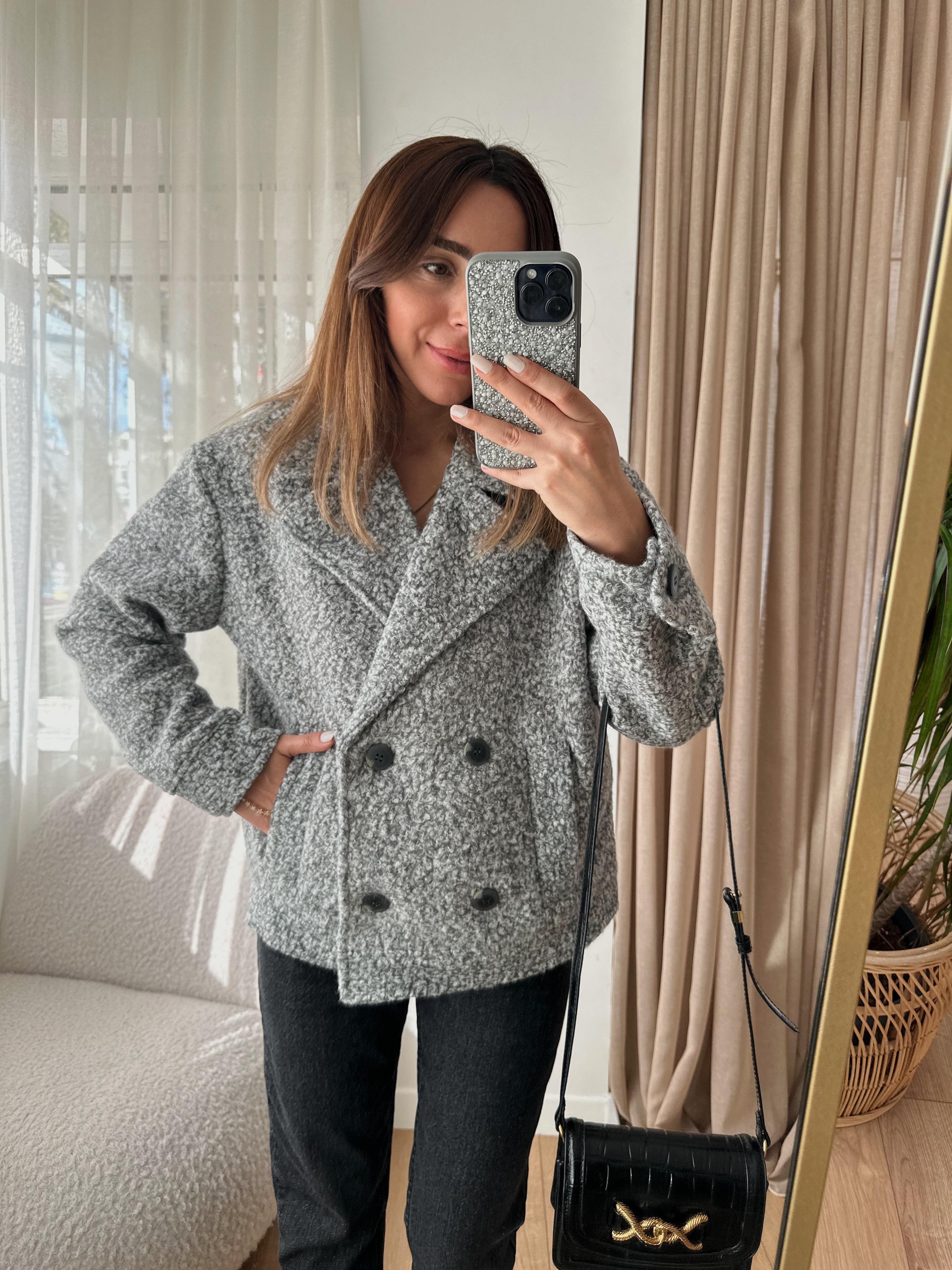 GRİ ASTARLI KALIN BUKLET CEKET