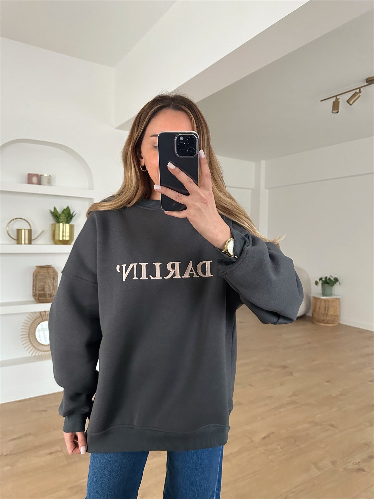 GRİ DARLIN NAKIŞLI SWEAT