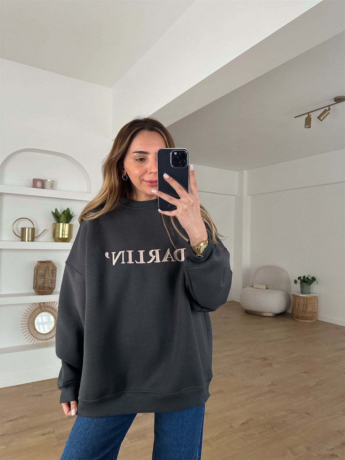 GRİ DARLIN NAKIŞLI SWEAT