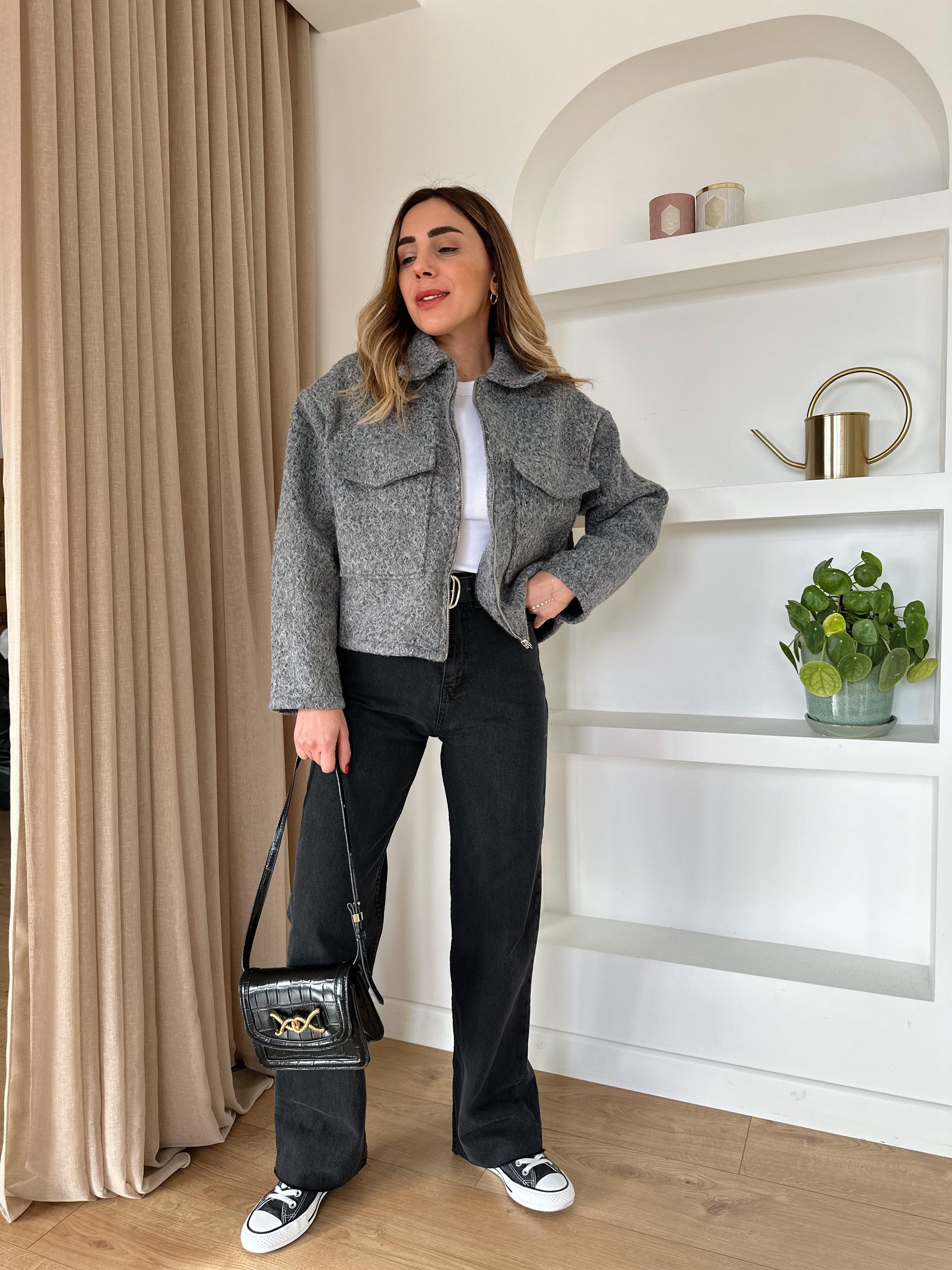 GRİ ZR MODEL BUKLET CEKET