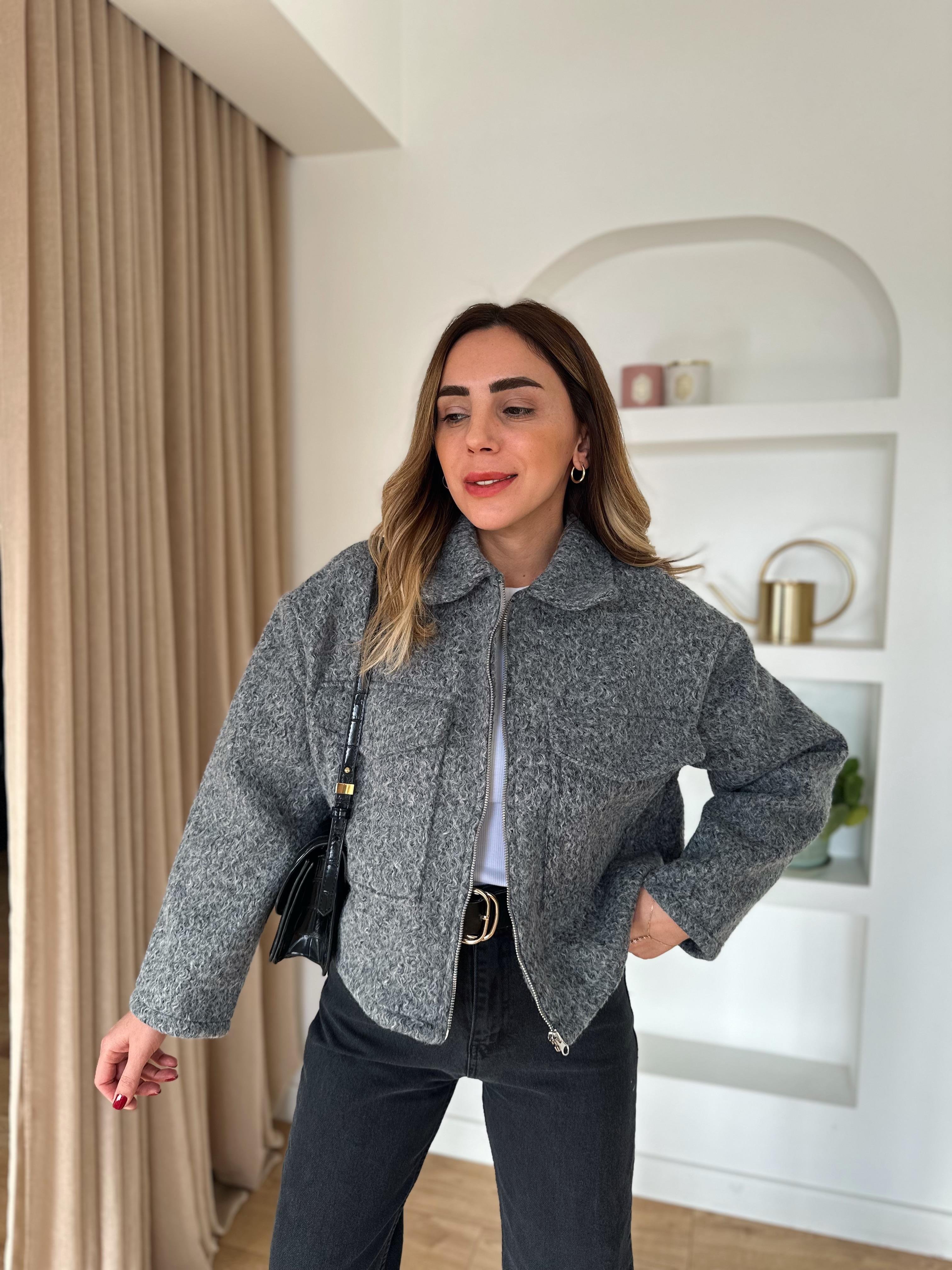 GRİ ZR MODEL BUKLET CEKET