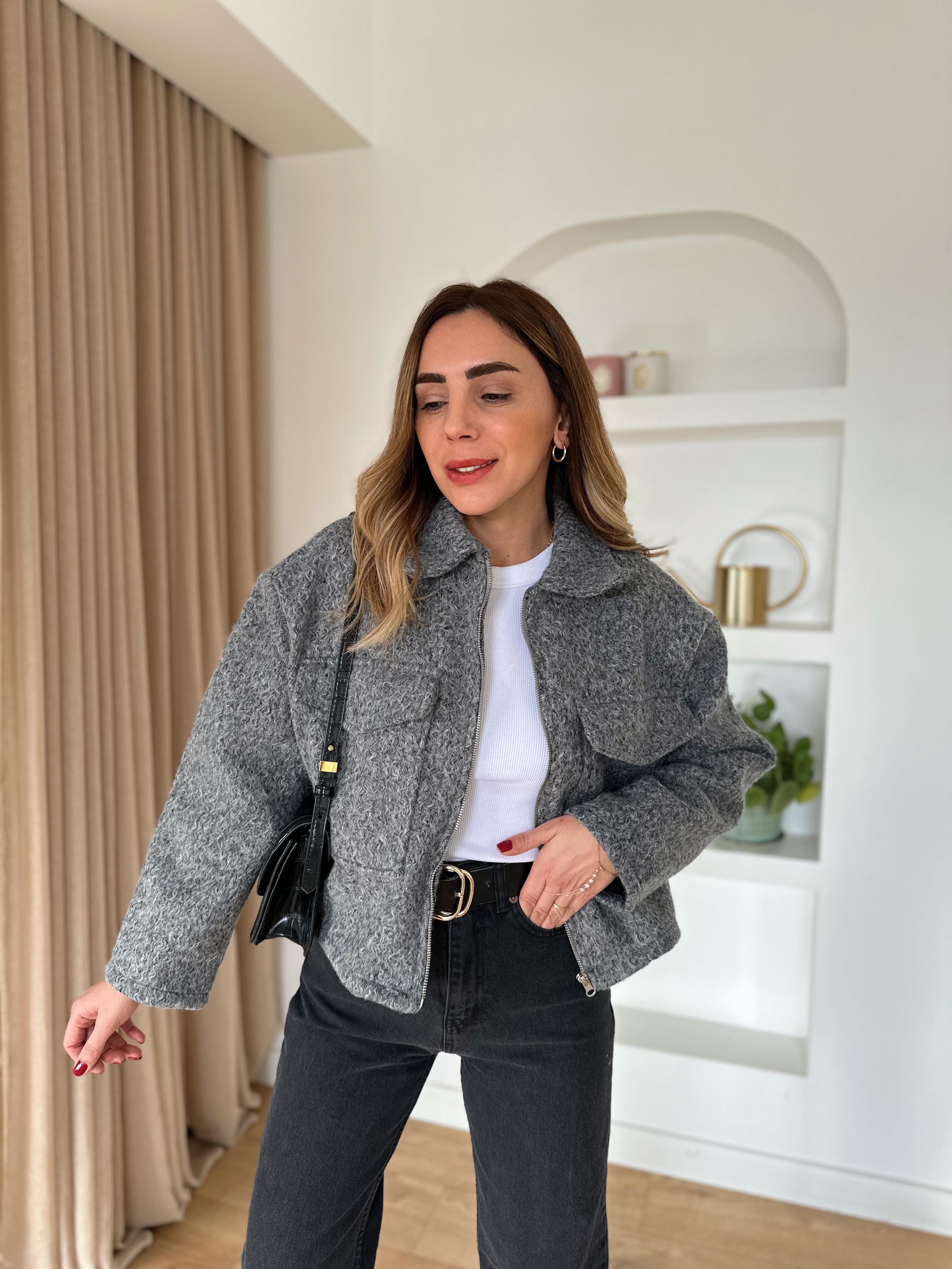 GRİ ZR MODEL BUKLET CEKET