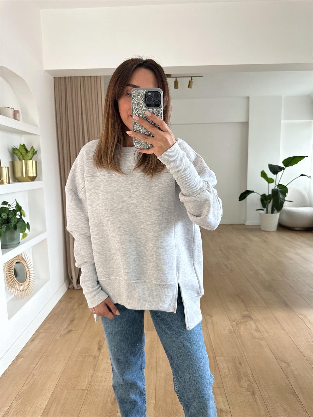 HARPER GRİMELANJ ŞARDONLU TASARIM SWEAT