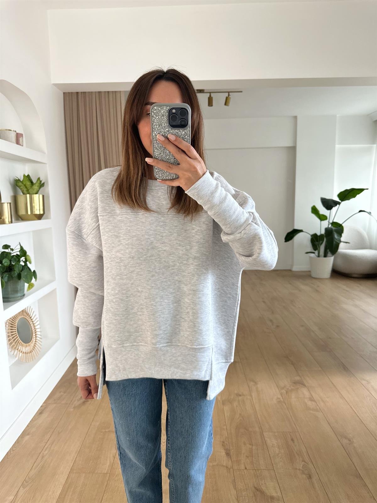 HARPER GRİMELANJ ŞARDONLU TASARIM SWEAT