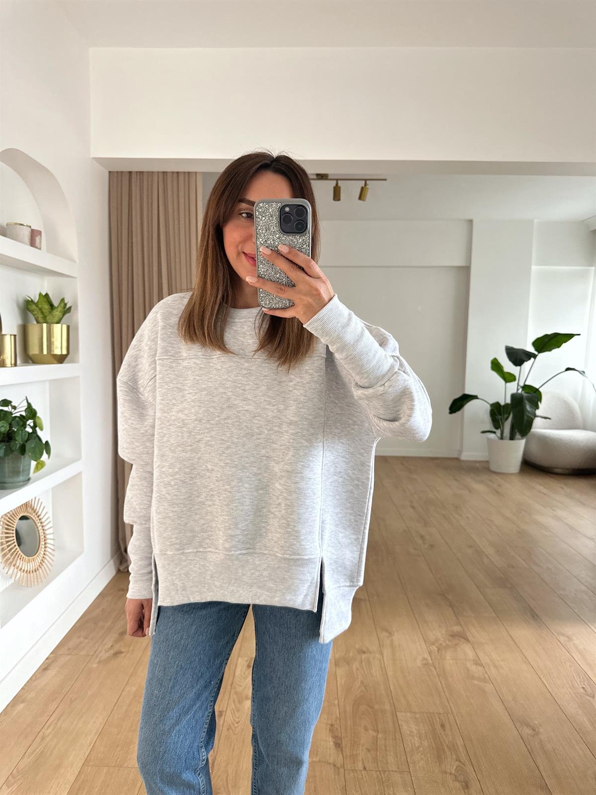 HARPER GRİMELANJ ŞARDONLU TASARIM SWEAT