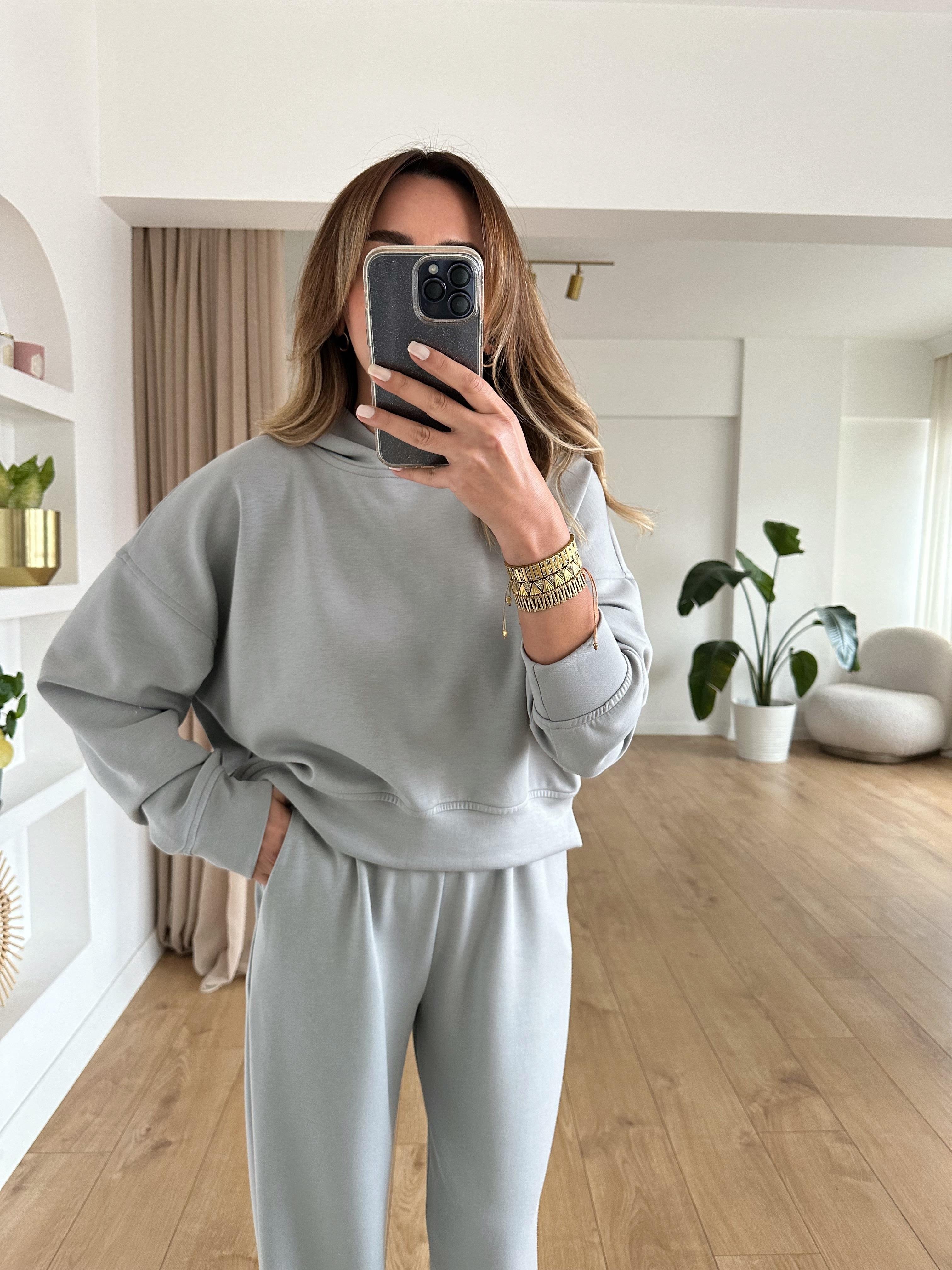 HOLLY AÇIK GRİ KAPÜŞONLU MODAL TAKIM