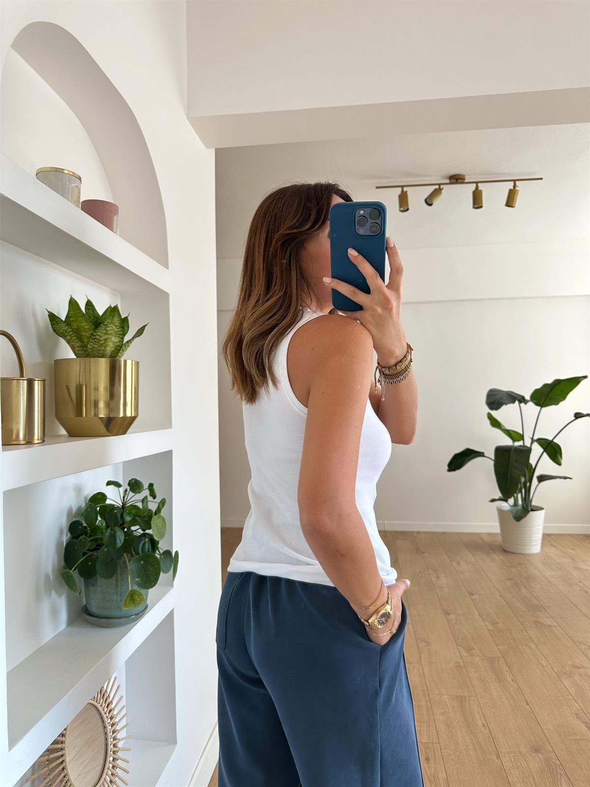 JANE BEYAZ BİSİKLET YAKA FİTİLLİ ATLET