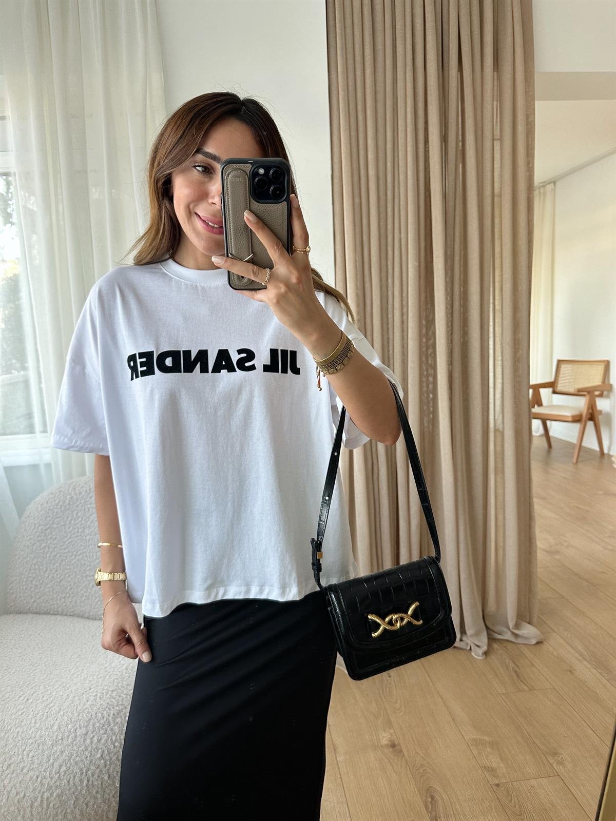 JIL SANDER BEYAZ PAMUKLU TİŞÖRT