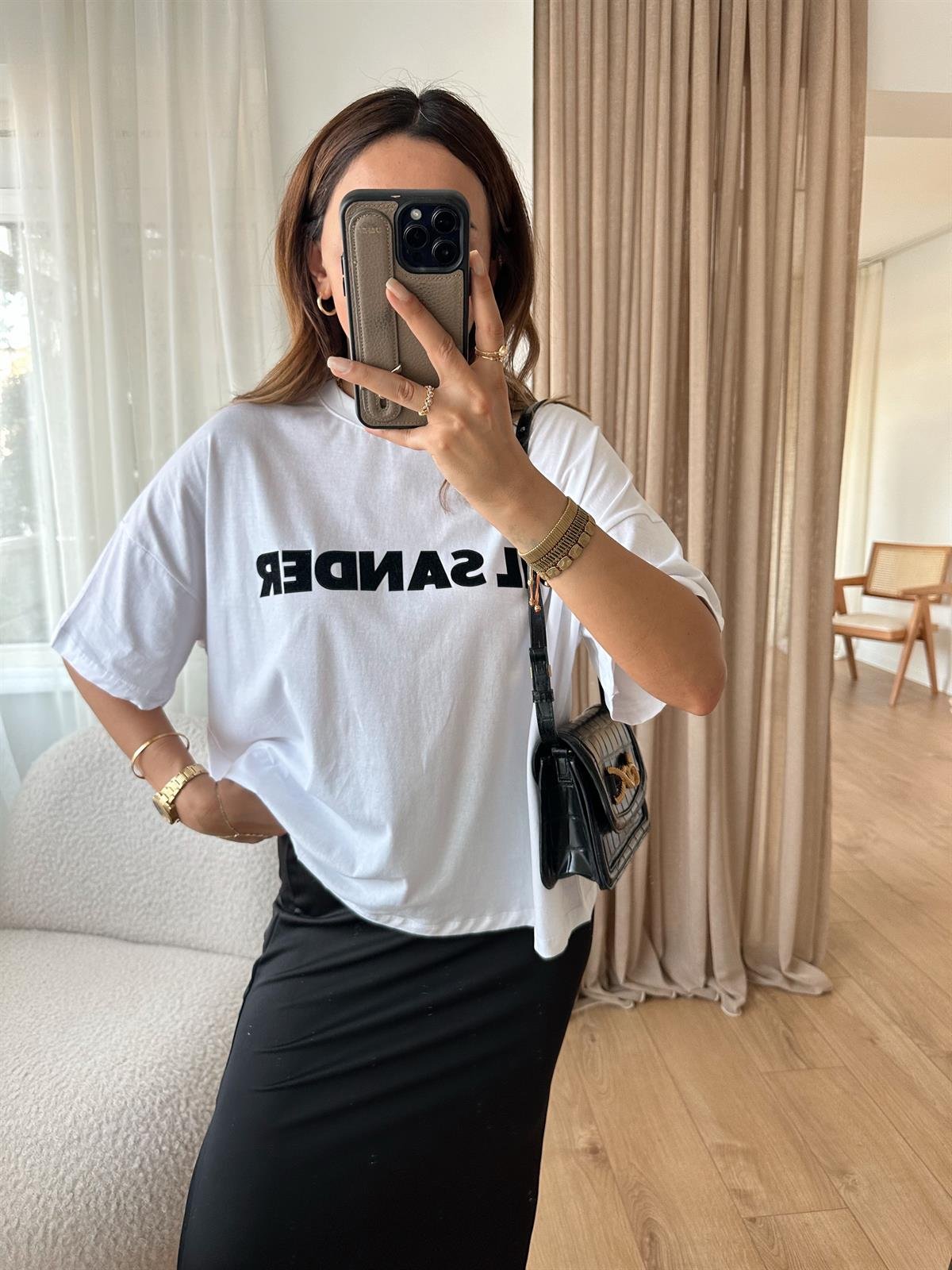 JIL SANDER BEYAZ PAMUKLU TİŞÖRT