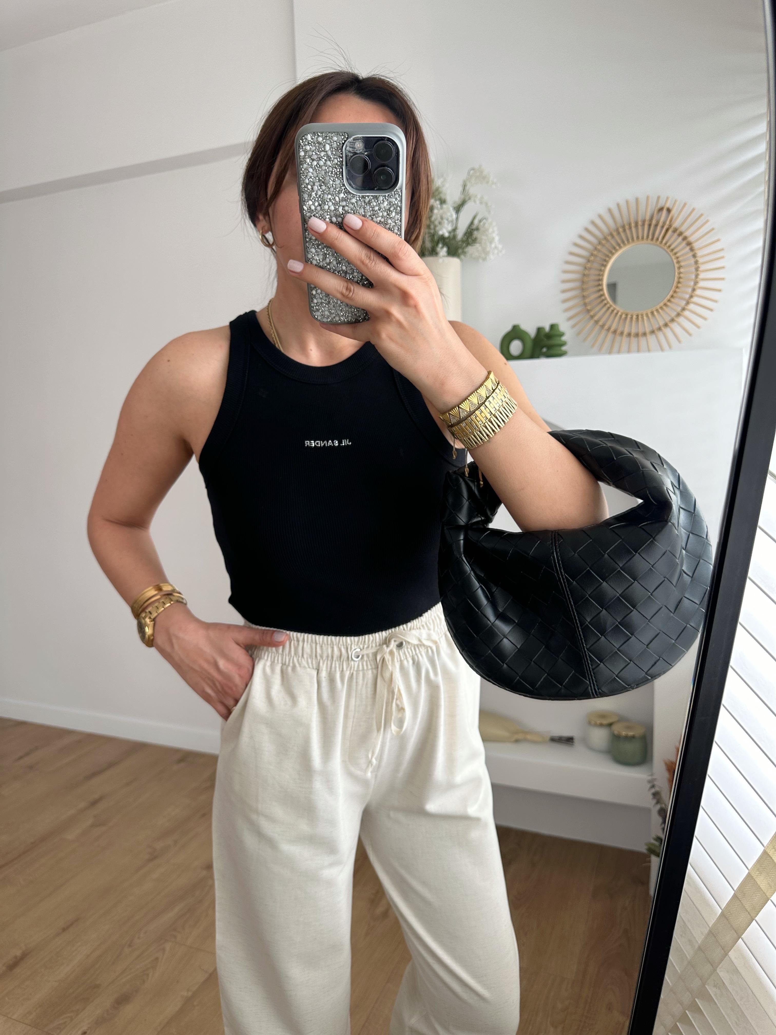 JIL SANDER SİYAH FİTİLLİ PREMİUM ATLET