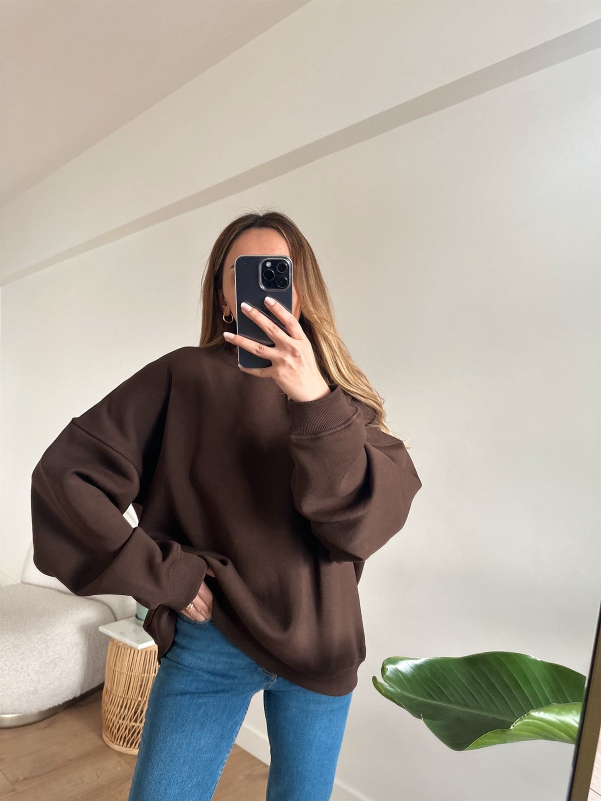 KAHVE OVERSİZE SWEAT